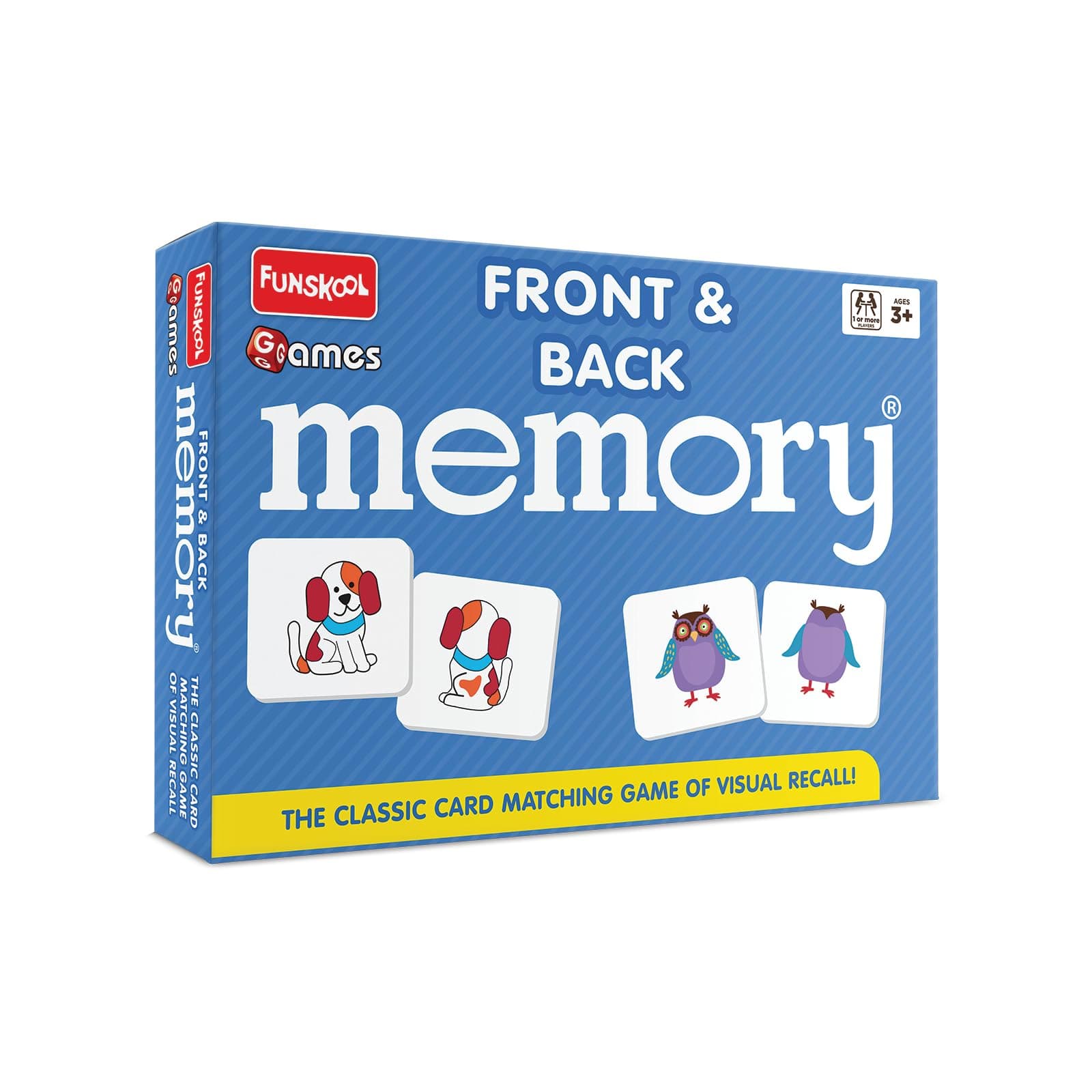 Funskool Games - Memory Front And Back, Educational matching picture game for children, kids & family, 1 - 4 players, 5 & above