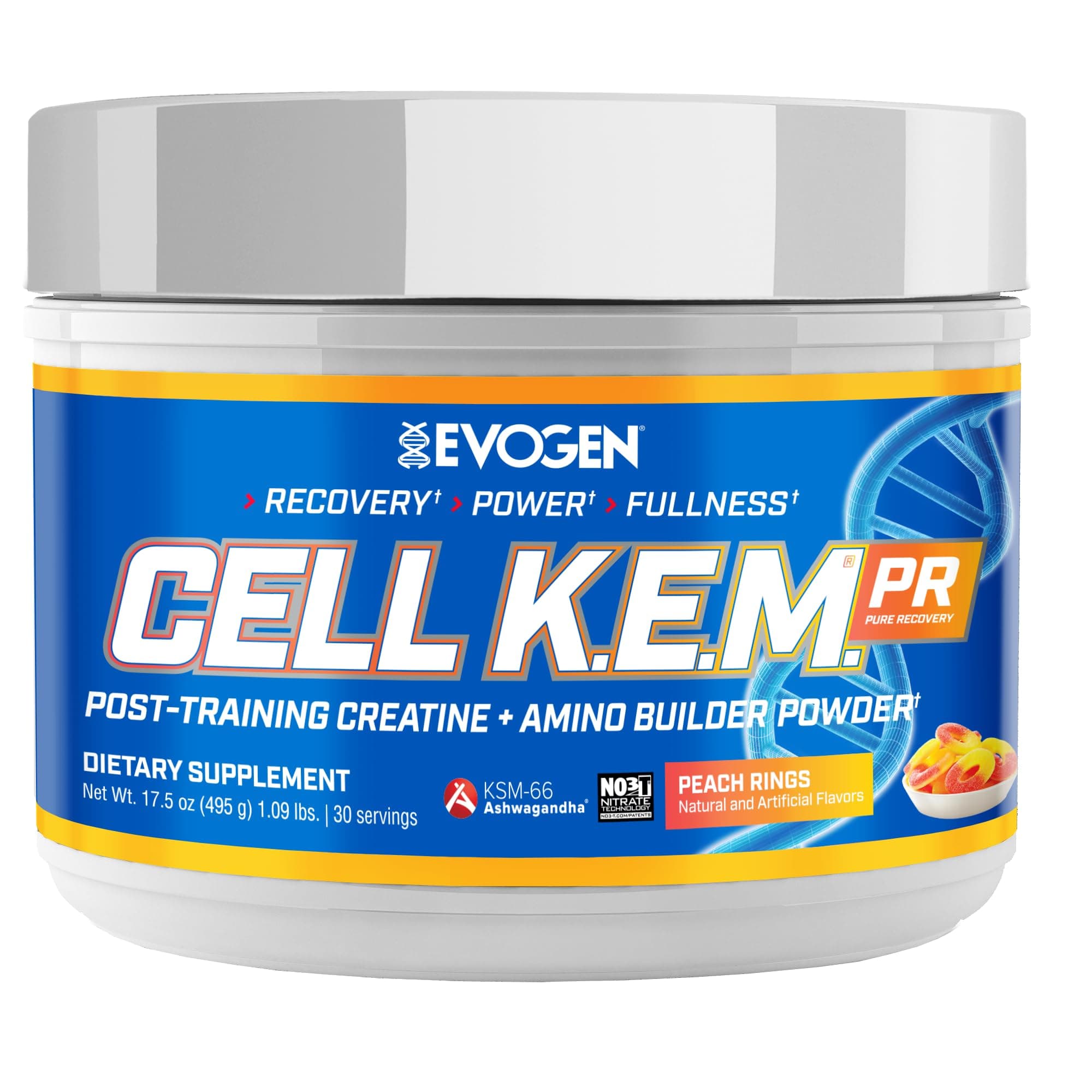 Cell K.E.M. PR V.2 Reformulated- Post Workout Recovery Powder & Muscle Builder | Creatine Monohydrate, BCAA Powder, EAAs | Recovery, Strength & Fullness | Peach Rings | 30 Servings