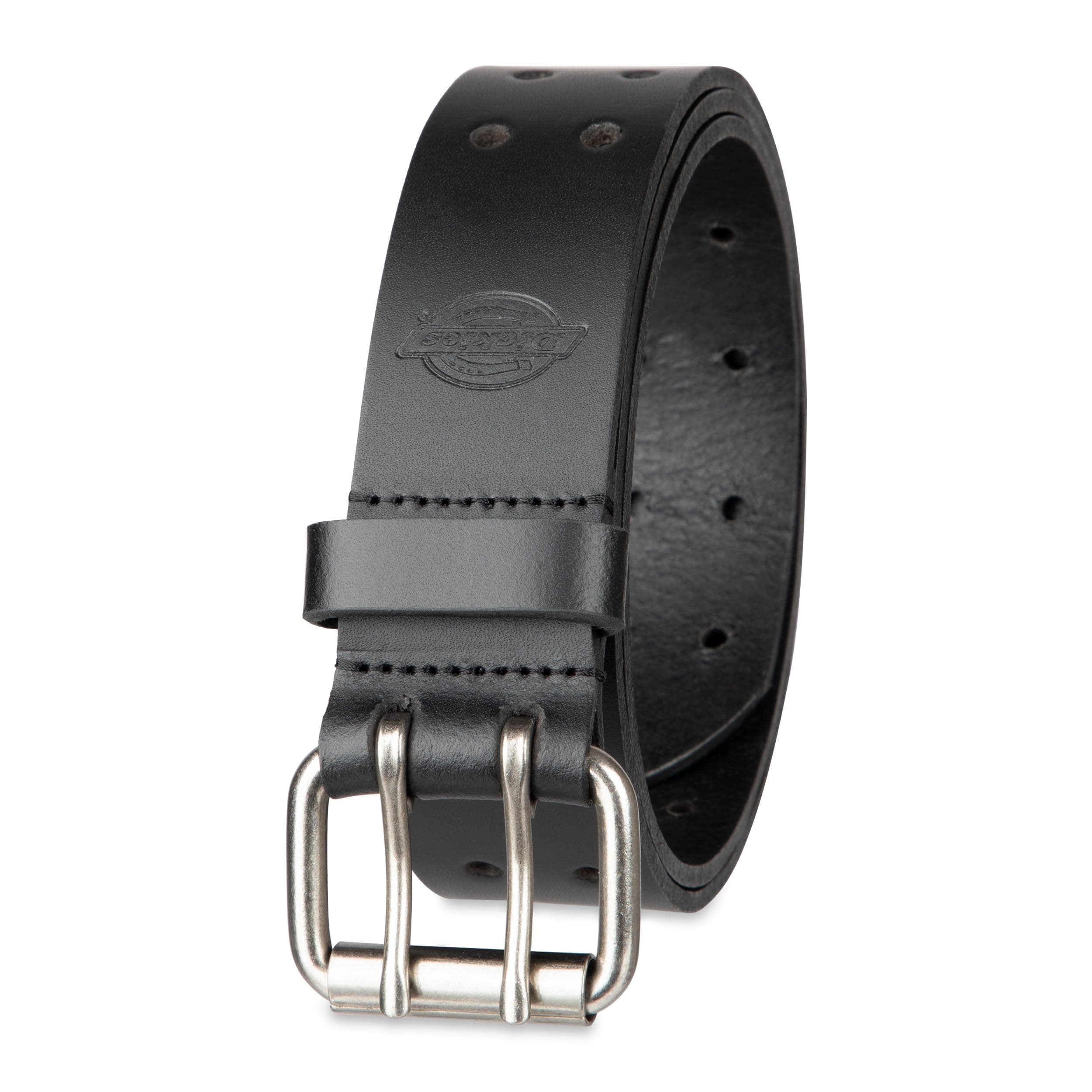 Dickies Men's Double Prong Leather Work Belt – Fully Adjustable, Regular & Big and Tall Sizes