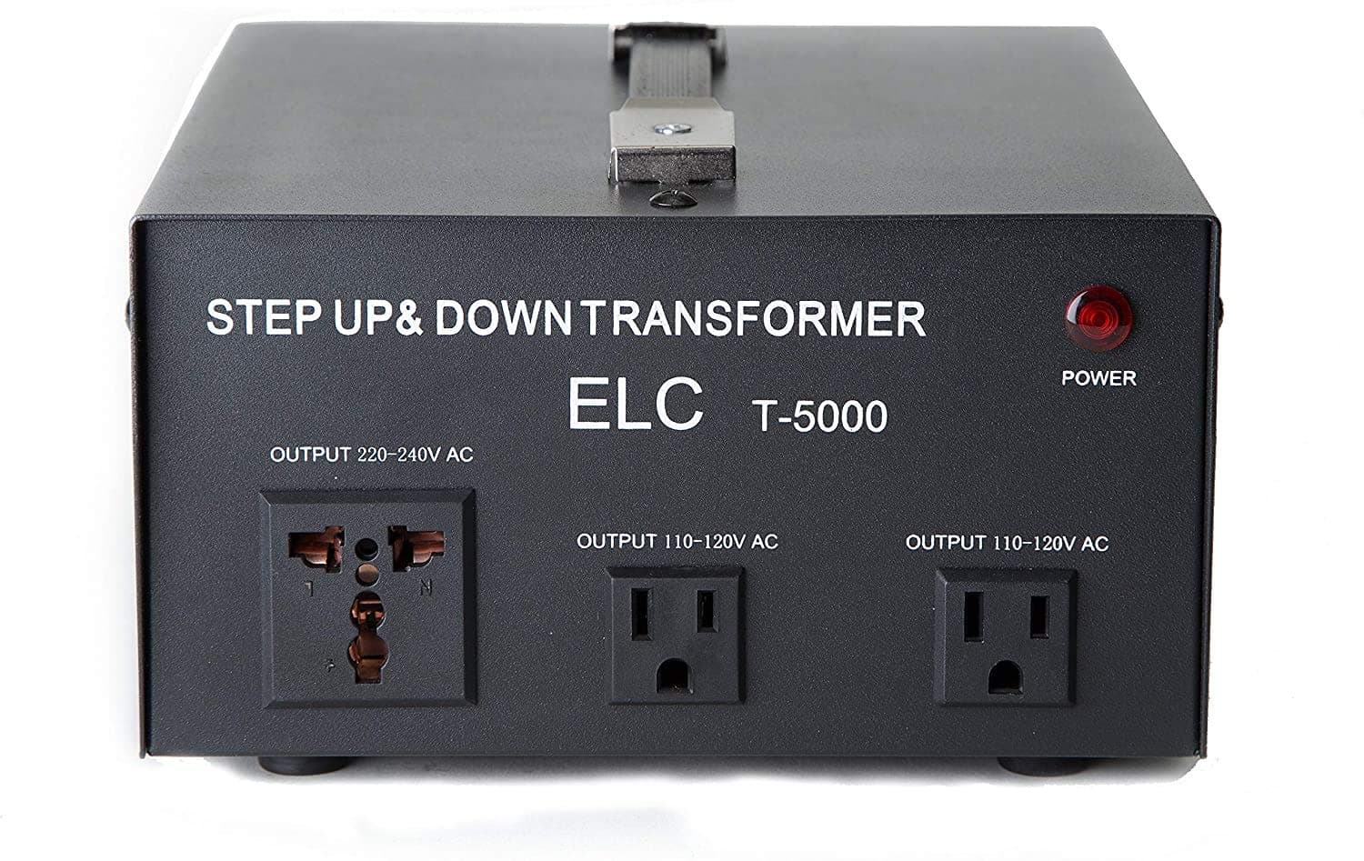 ELC T-5000+ 5000-Watt Voltage Converter Transformer - Step Up/Down - 110V/220V - Circuit Breaker Protection Heavy Duty [3-Years Warranty]