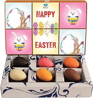 Easter Chocolate Egg Gift Box 80g – Assorted Premium Chocolates in Decorative Nests, Colorful Candy Eggs, Festive Bunny Packaging, Perfect for Gifting, Parties & Kids Treats (Pack of 6)