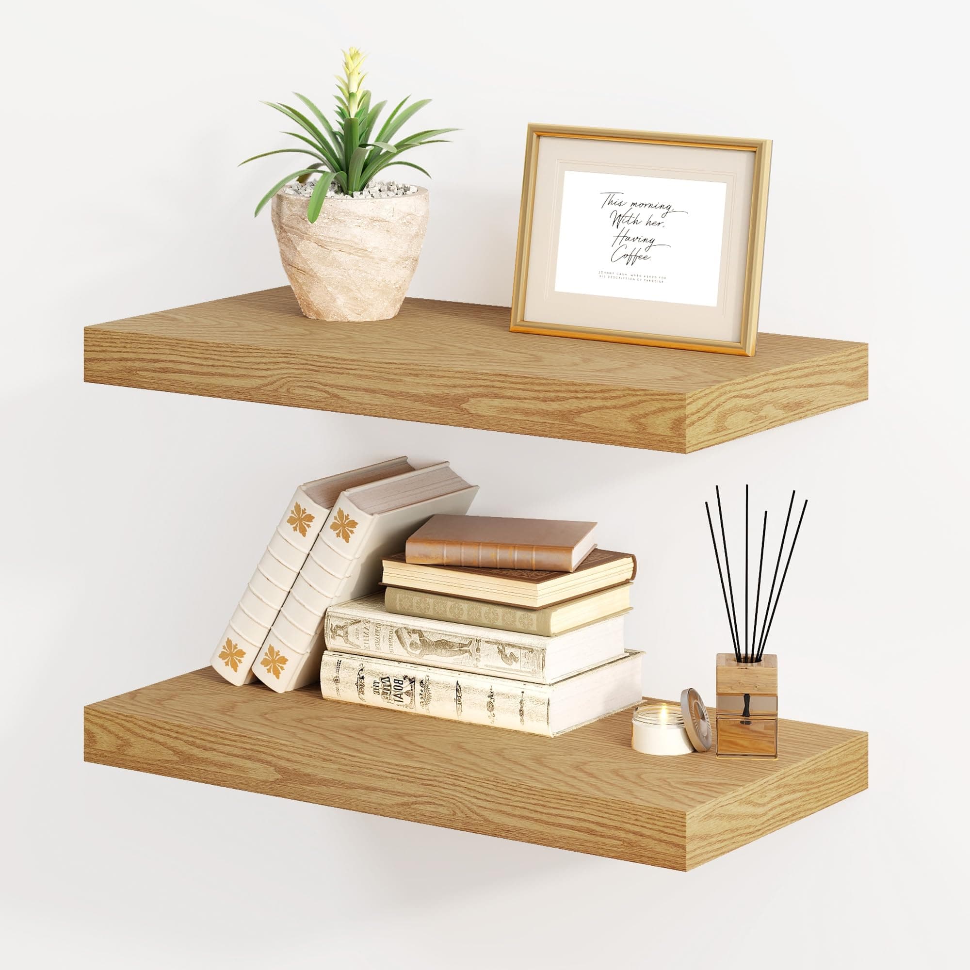 Fun Memories 16" Floating Shelves, Oak