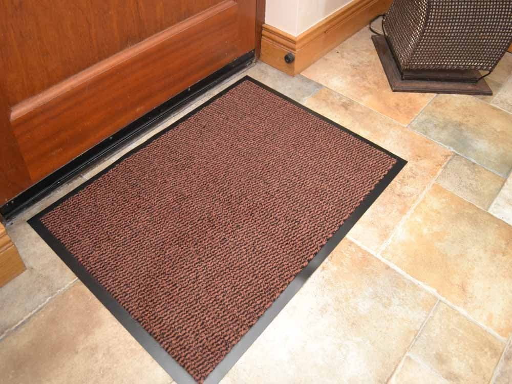 Machine Washable Rust Brown Heavy Quality Non Slip Hard Wearing Barrier Mat. Available in 8 sizes (60cm x 120cm)