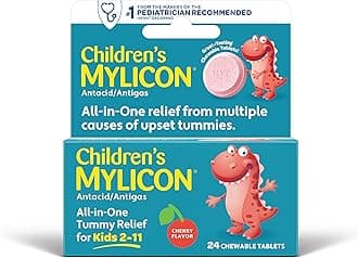 Children's Tummy Relief for Kids, 24 Cherry Flavored Chewable Tablets