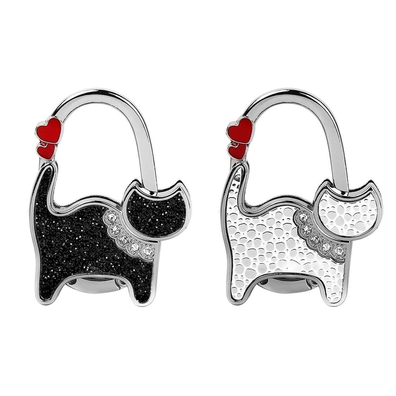 2Pcs Purse Hook Hanger Handbag Folding Holders Cat Table Hangers