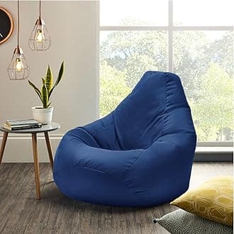 Beautiful Beanbags - Adult Highback Beanbag Chair - Large Water-Resistant for Indoor and Outdoor Use - Lounge or Gaming Chair - Manufactured in UK (Blue)