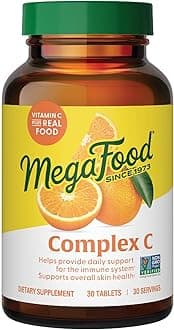 Complex C - Vegan Vitamin C Immune Support Supplement, Vitamin C Supplement Made with Real Food Including Orange, Cranberry & Brown Rice, Gluten-Free - 30 Tablets, 30 Servings