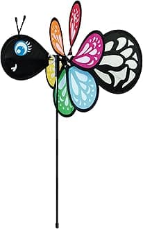 In the Breeze Baby Bug Butterfly Wind Spinner - Silk Screened Details - Fun Spinner for your Flower Pot's, Garden and Yard