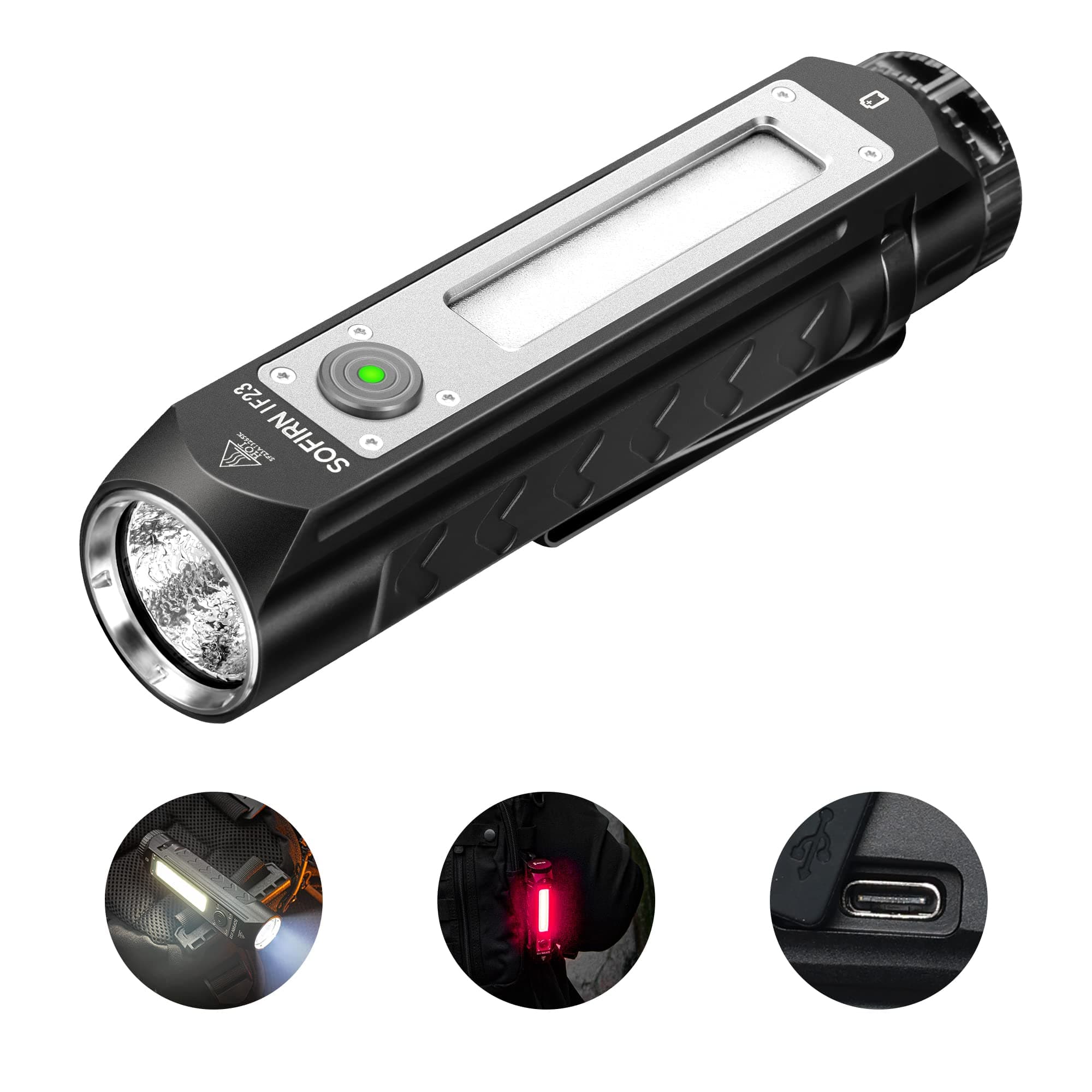 Rechargeable Flashlights High Lumens, Sofirn IF23 4000lm Super Bright Flashlight, EDC Flashlight, Led Flashlight, Emergency Flashlights for Home, RGB Magnetic Flashlight