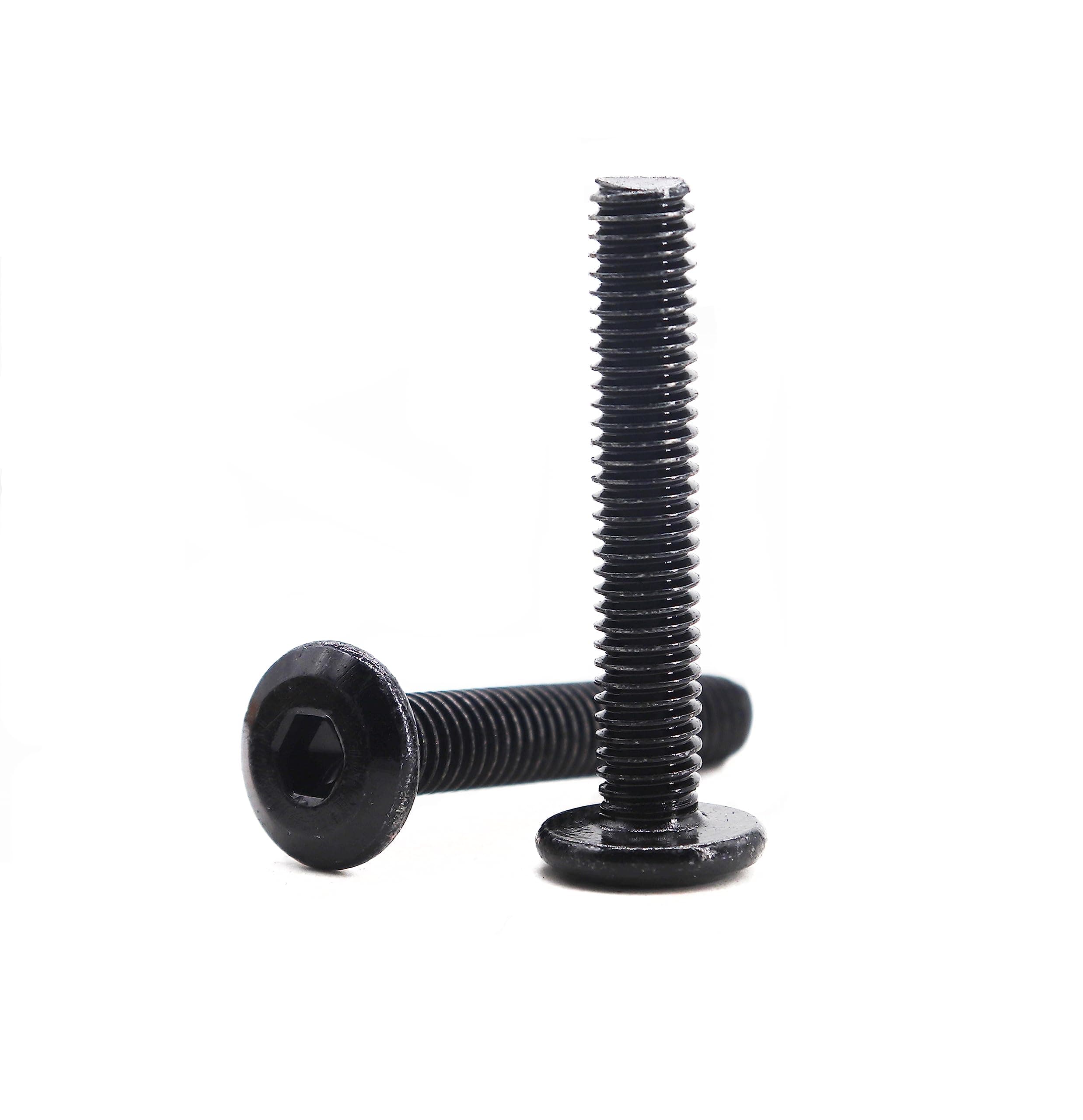 binifiMux 10pcs M6 x 45mm Black Rivet Countersunk Socket Cap Allen Bolts Rivet Screws Furniture Connecting 304 Stainless Steel