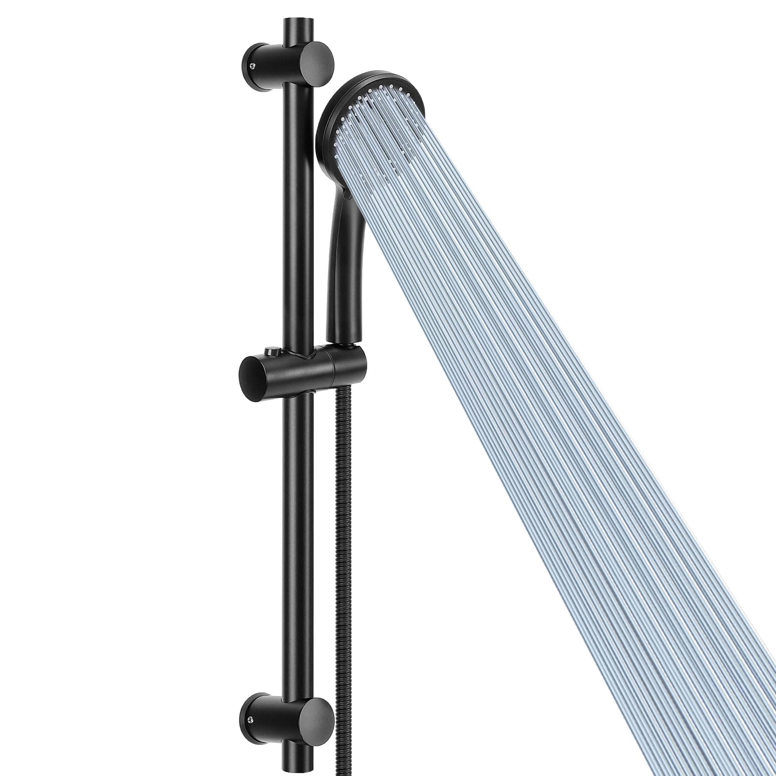 5-Setting High Pressure Handheld Shower Head Combo, NearMoon Multi-functions Powerful Spray Handheld Showerhead Combo (with Slide Bar and 60″ Stainless Steel Hose, Matte Black)