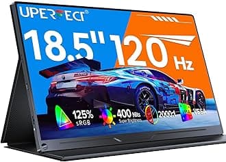Portable Monitor 18.5 Inch 120Hz, Portable Gaming Monitor 1080p FHD 100% sRGB Matte Screen, IPS HDR FreeSync Speaker HDMI USB C Monitor, VESA & Smart Cover