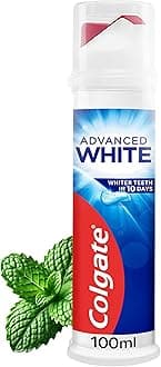 Advanced White Toothpaste Pump 100 ml - Teeth whitening toothpaste - With active micro-cleaning crystals - Enamel safe toothpaste - Whiter teeth in 10 days - Clinically proven whiter teeth