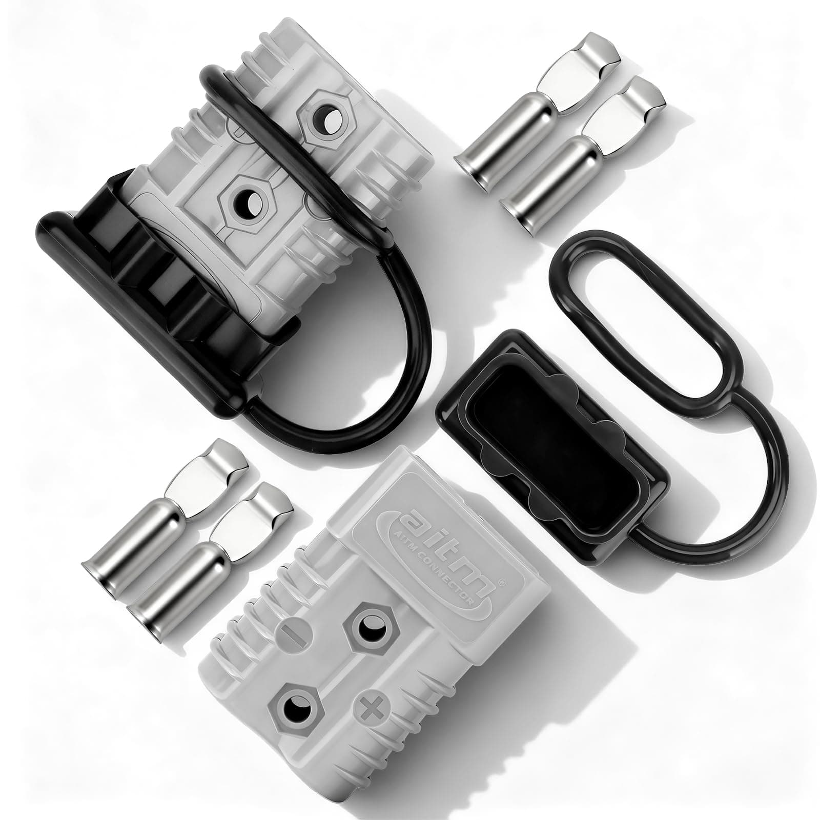 175A Battery Connector AWG 1/0 Quick Connect Battery Modular Power Connectors Quick Disconnect (Grey)