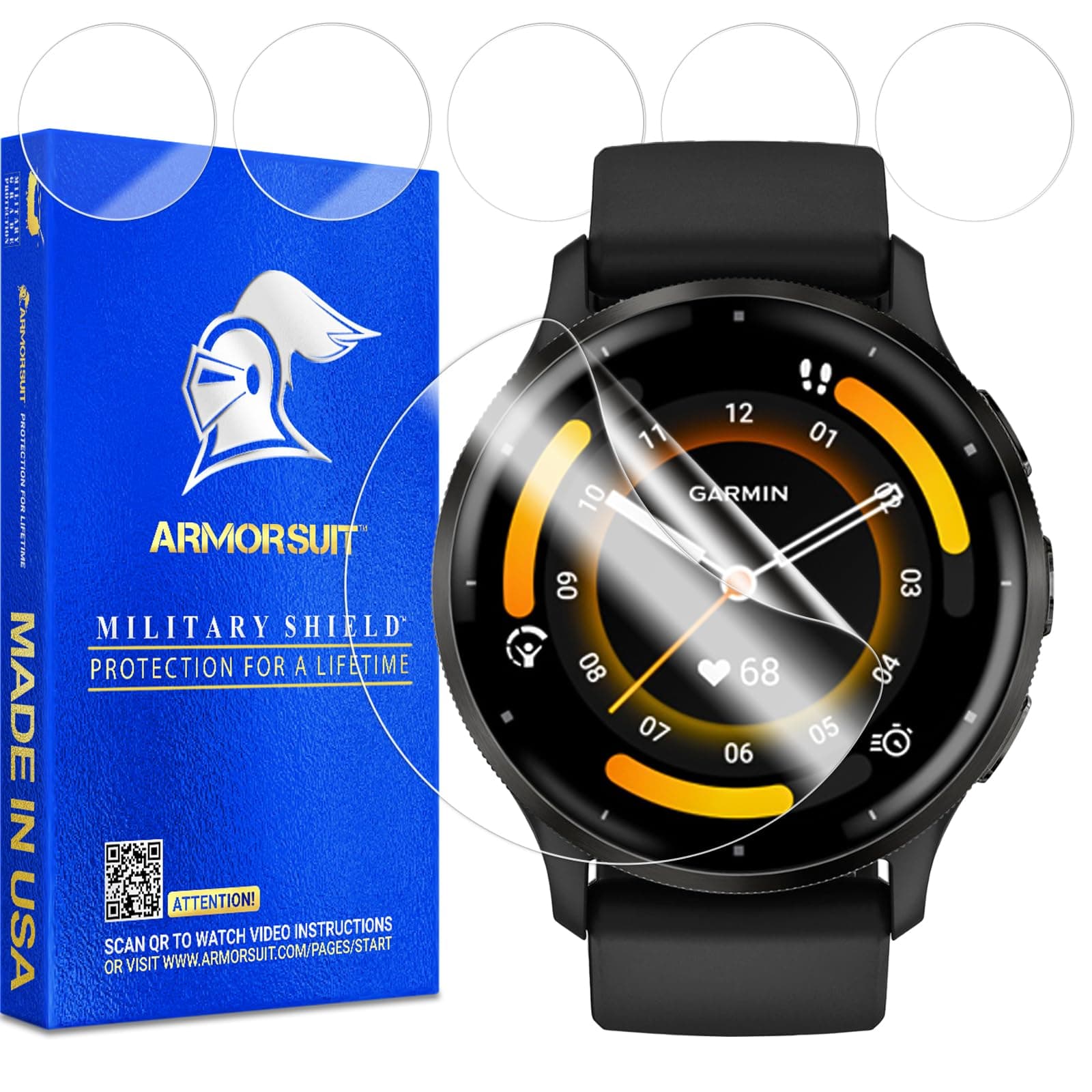 ArmorSuit 6 Pack for Garmin Venu 3 (45mm) Screen Protector MilitaryShield HD Clear Film - Made in USA