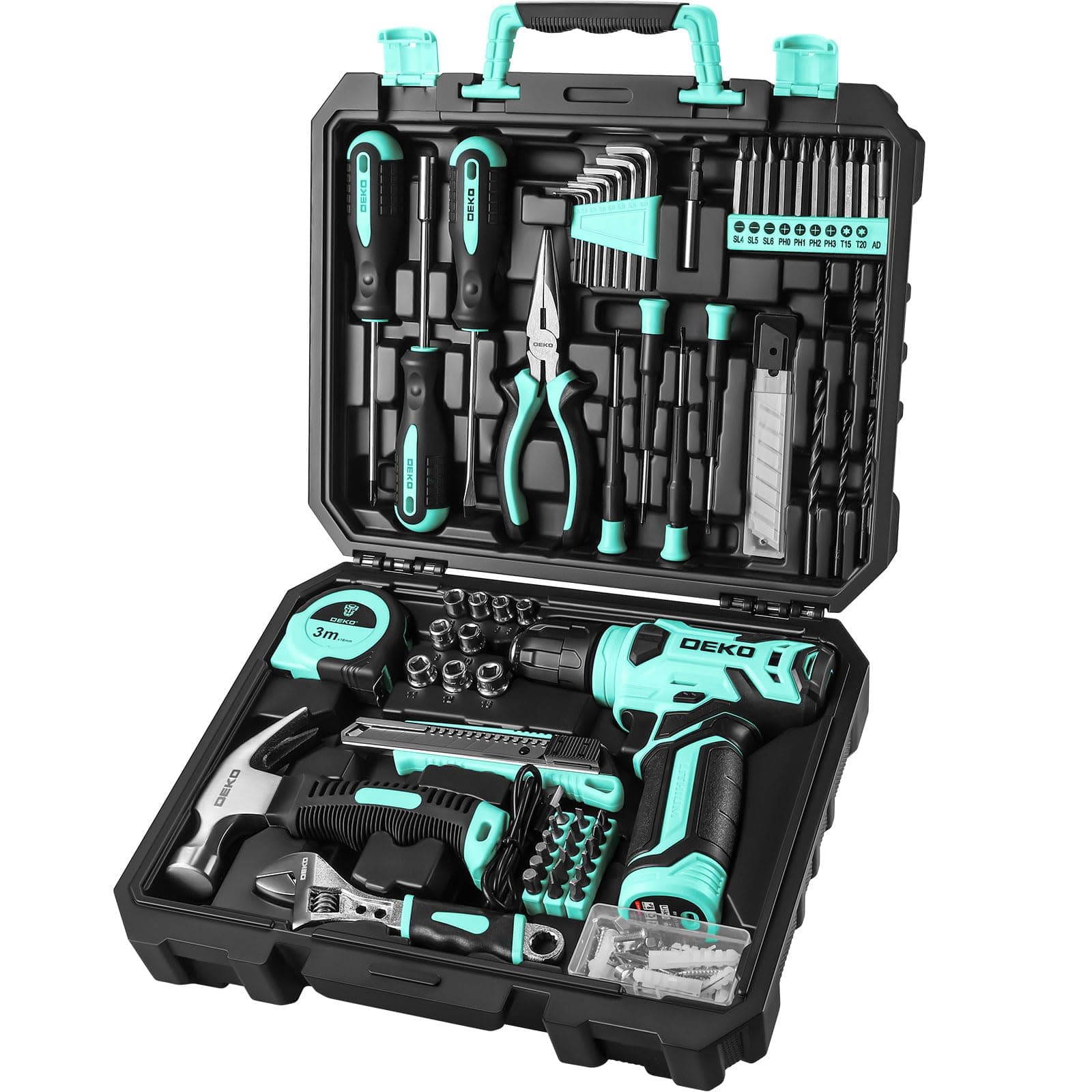 【8V Electric Drill Included】126-Piece Tool Set, Tool Set, Tools, DIY, DIY Set, Drill, Electric Tool Set, Home Use, Home Tool Set, Furniture Assembly, Home Maintenance Use, Carpenter's Tool Set