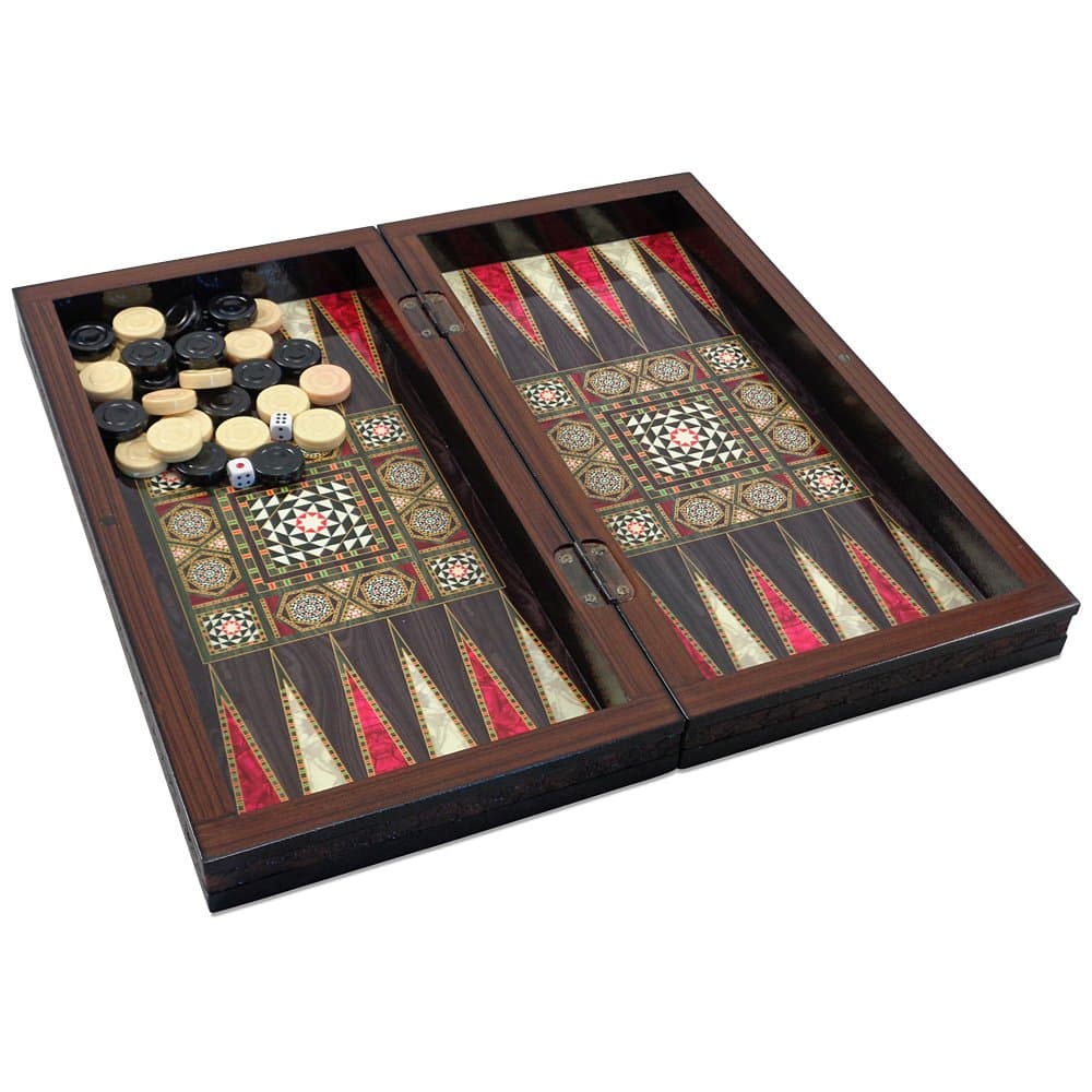 The 15'' Black Star Turkish Backgammon Board Game Set by shayniyenigun