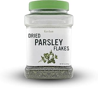 Kashan Dried Parsley Flakes, Perejil, Great for Cooking & Food Flavoring, Middle Eastern Cuisine and Aromatic Seasoning, Vegetarian 3oz (85g)