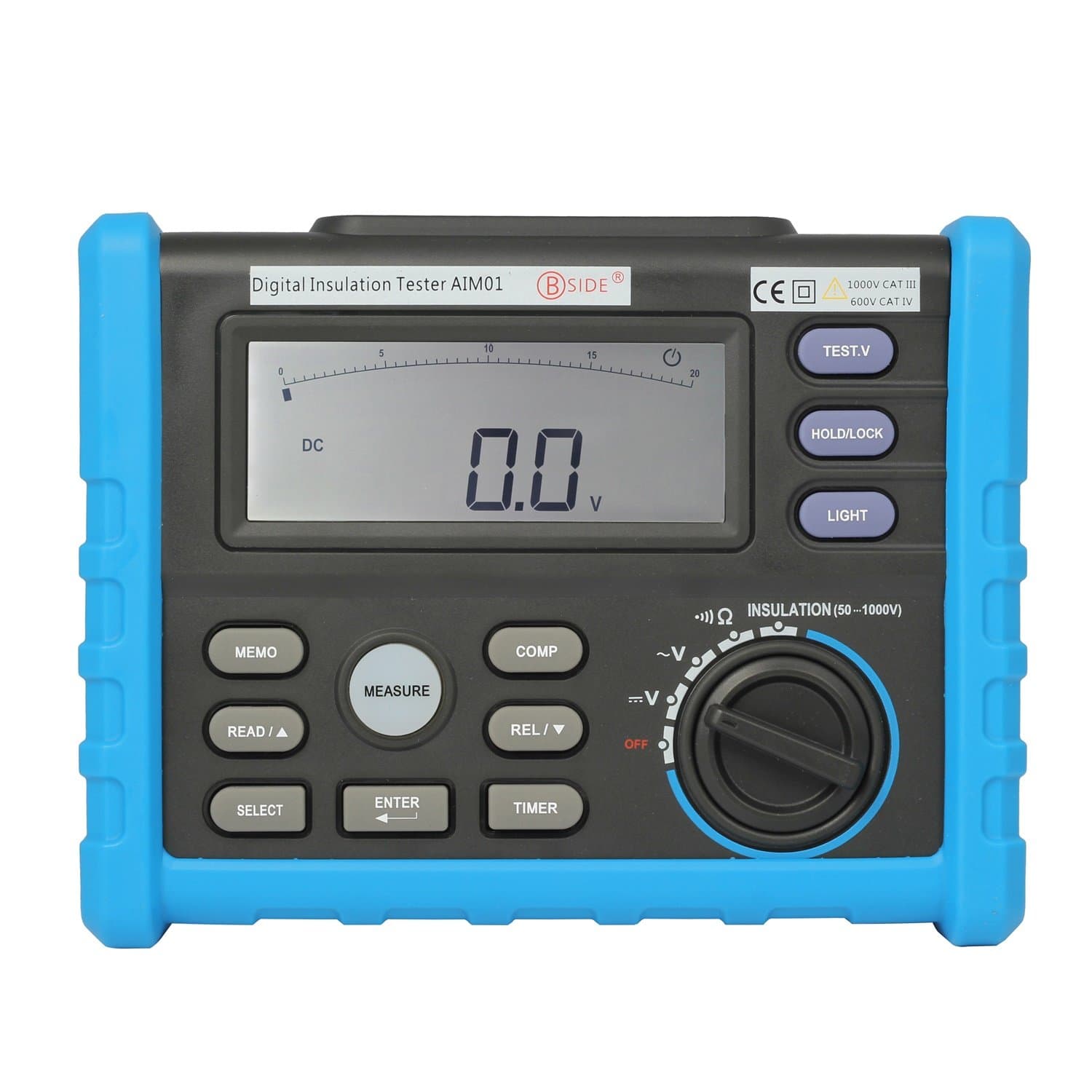 AimoTek AIM01 Digital Insulation Resistance Tester Meter Multimeter Megger 50~1000V 0.01M~10G ohm