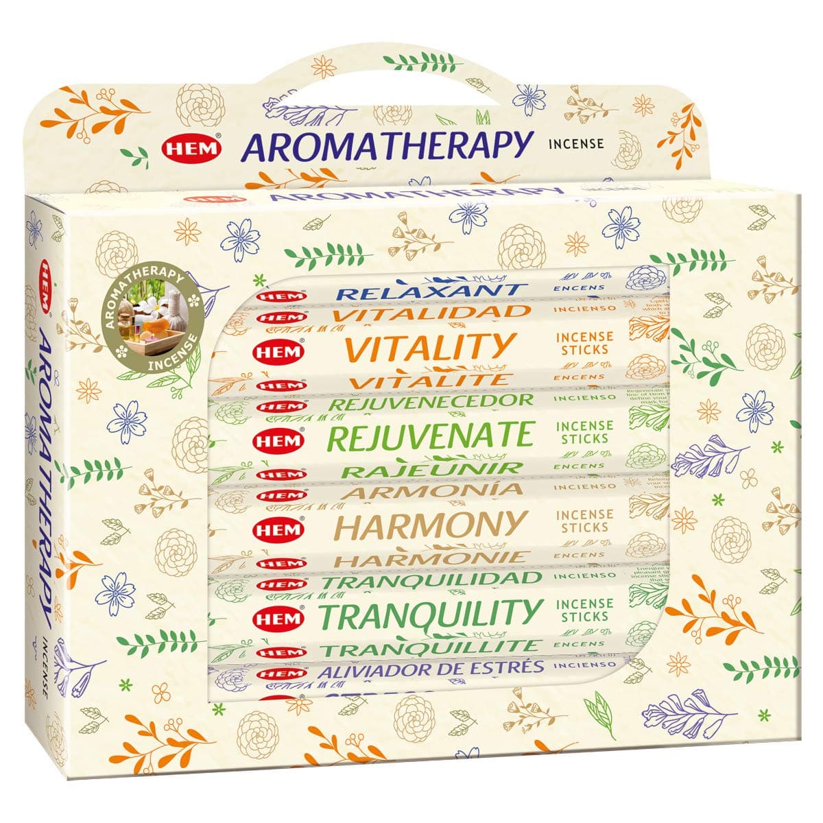 HEM Aromatherapy Gift Incense Sticks (120 Sticks, 6 Boxes Inside) - 9 Inches Long, 20g per Box - Perfect for Meditation, Rituals & Cleansing