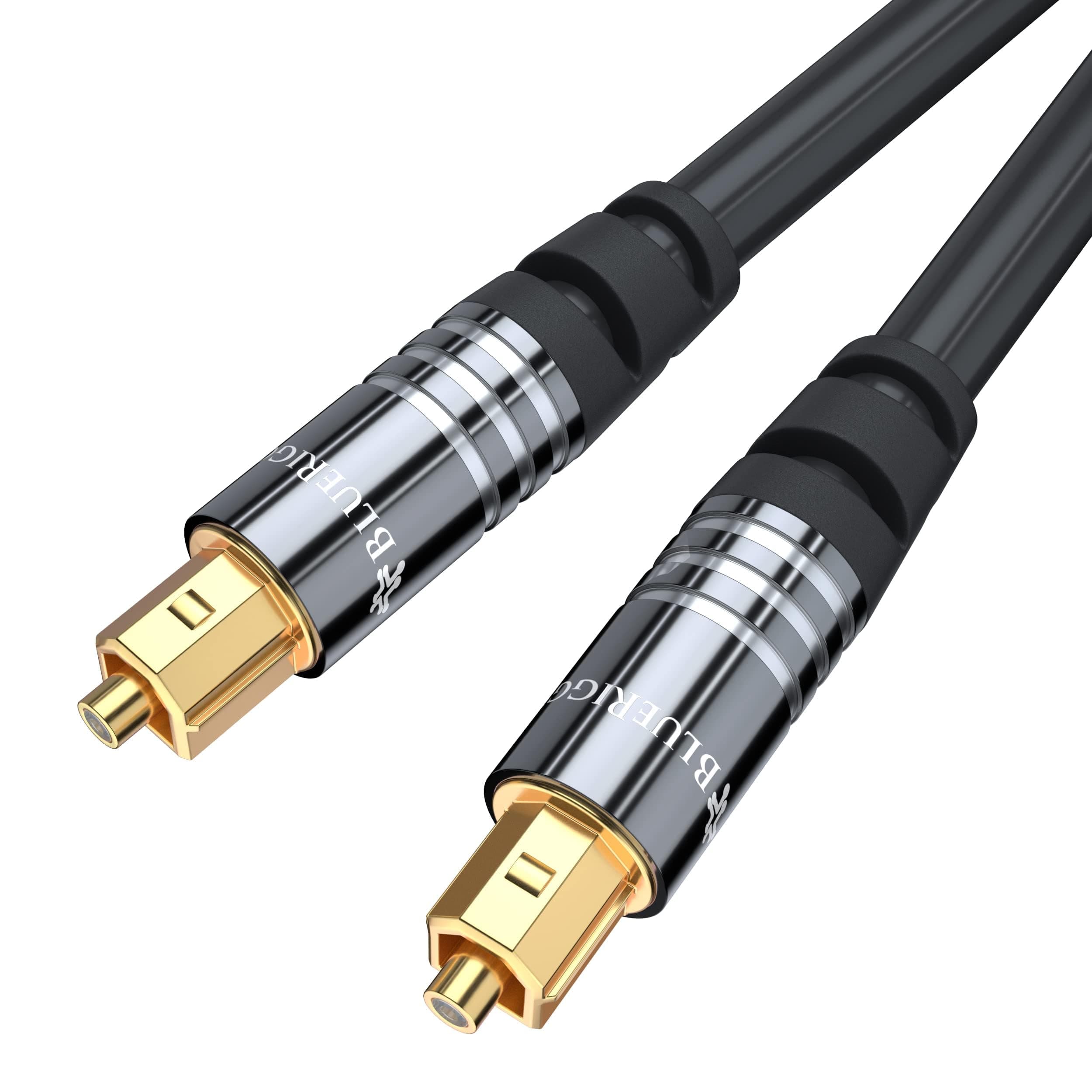 BlueRigger Premium Digital Optical Audio Toslink Cable With 24K Gold Plated Connectors, 8 Channel (7.1) Audio Support (for Home Theatre, Xbox, Playstation etc.) (10FT/ 3 Meter)
