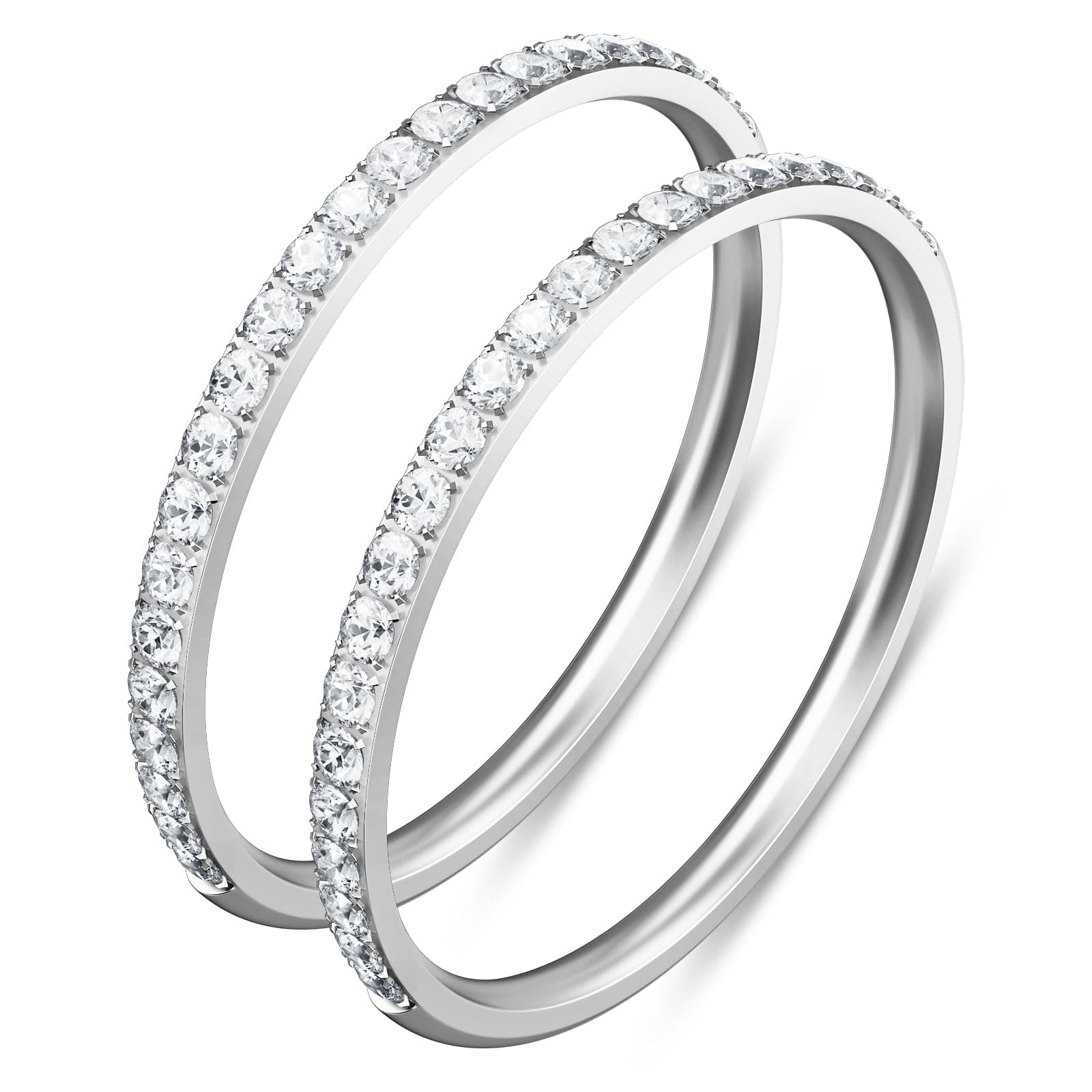 2-Pack 14K Gold Plated Stacking Rings for Oura Gen 4/Oura Gen 3, Cubic Zirconia Simulated Diamond Oura Ring Stack for Women