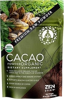Cacao Powder Organic - 1 Pound - Unsweetened Premium Grade Superfood (Raw) - USDA & Vegan Certified - Perfect for Keto, Breakfast, Hot Chocolate, Baking & Ice Cream. (Cacao Powder (1 LB))