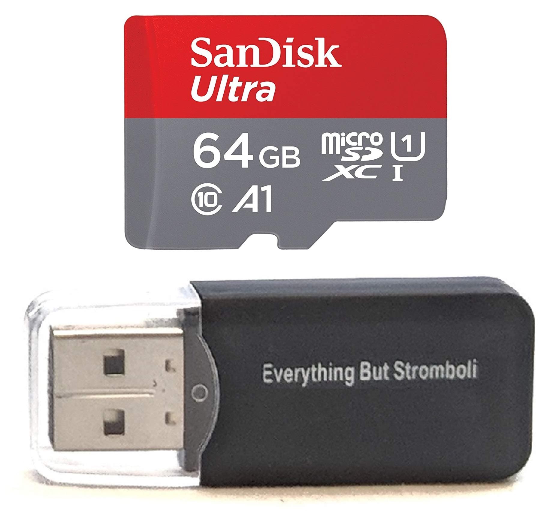 SanDisk 64GB Ultra UHS-I Class 10 Micro SDXC Memory Card for Galaxy Note Fan Edition, J3, J7, J7 Prime, Z4, AMP Prime 2, Express Prime 2 Phones Bundle with Everything but Stromboli Reader