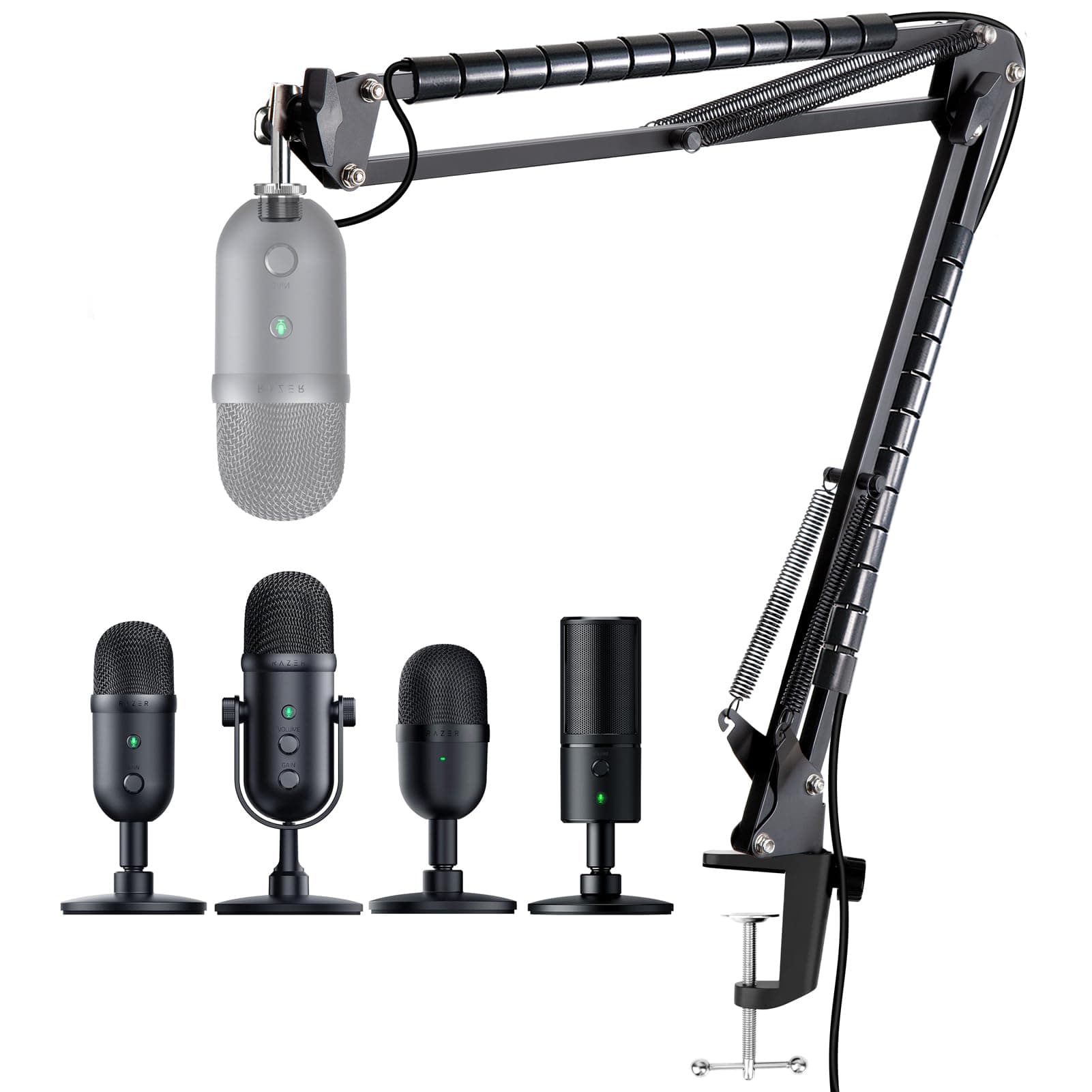 Mic Boom Arm for Razer Seiren V2 X Microphone - Adjustable Mic Arm Compatible with Razer Seiren V2 Pro, Seiren Mini and Seiren X, Mic Stand Great for Streaming, Gaming, Podcast by YOUSHARES