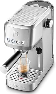 3700 Essential Espresso Machine 20 Bar, Stainless Steel Cappuccino & Latte Coffee Maker with Steam Frother for Home, 43.9oz Water Tank, Silver
