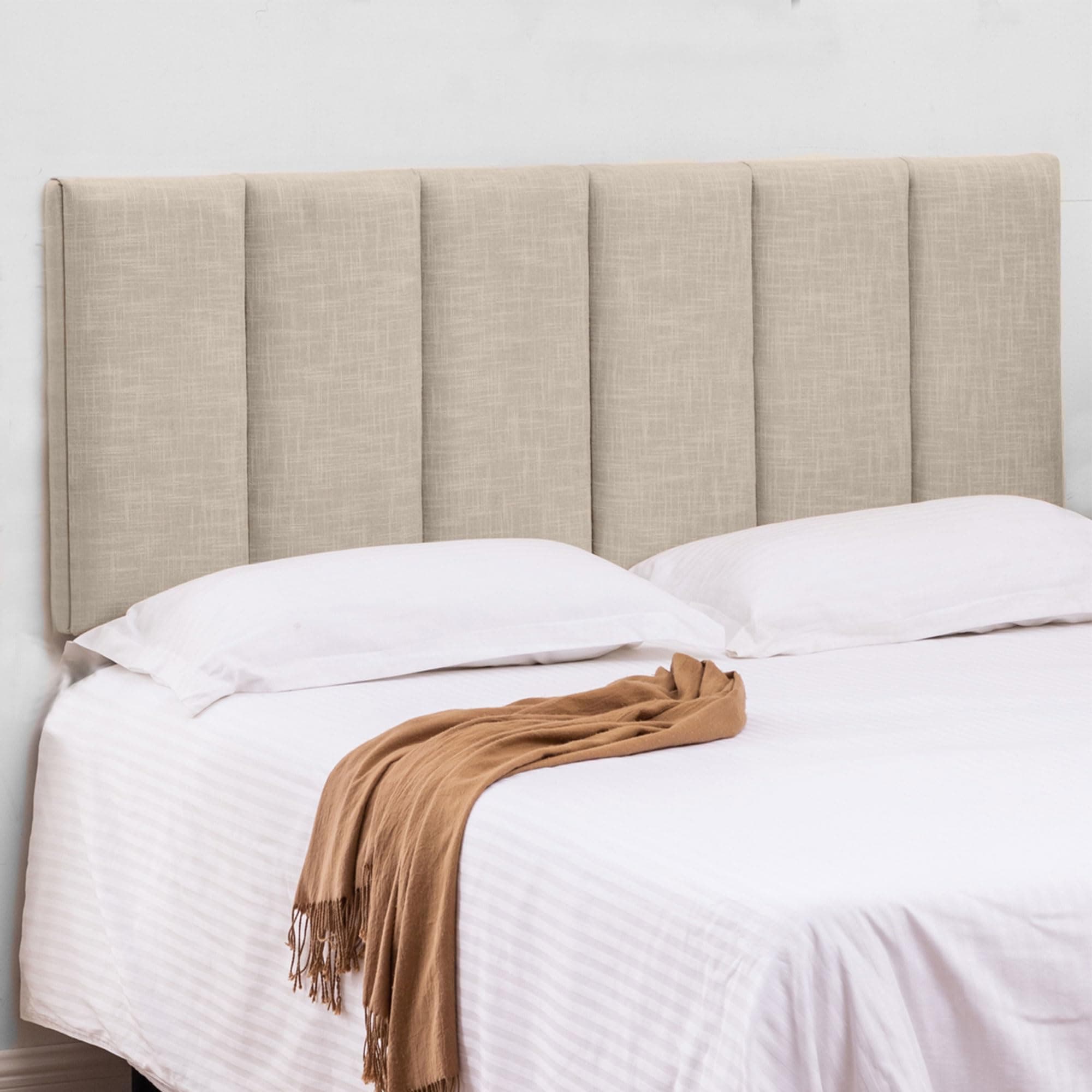 Upholstered Headboard Foldable King Size Headboards Eastern King/California King Linen Panel with Height Adjustments