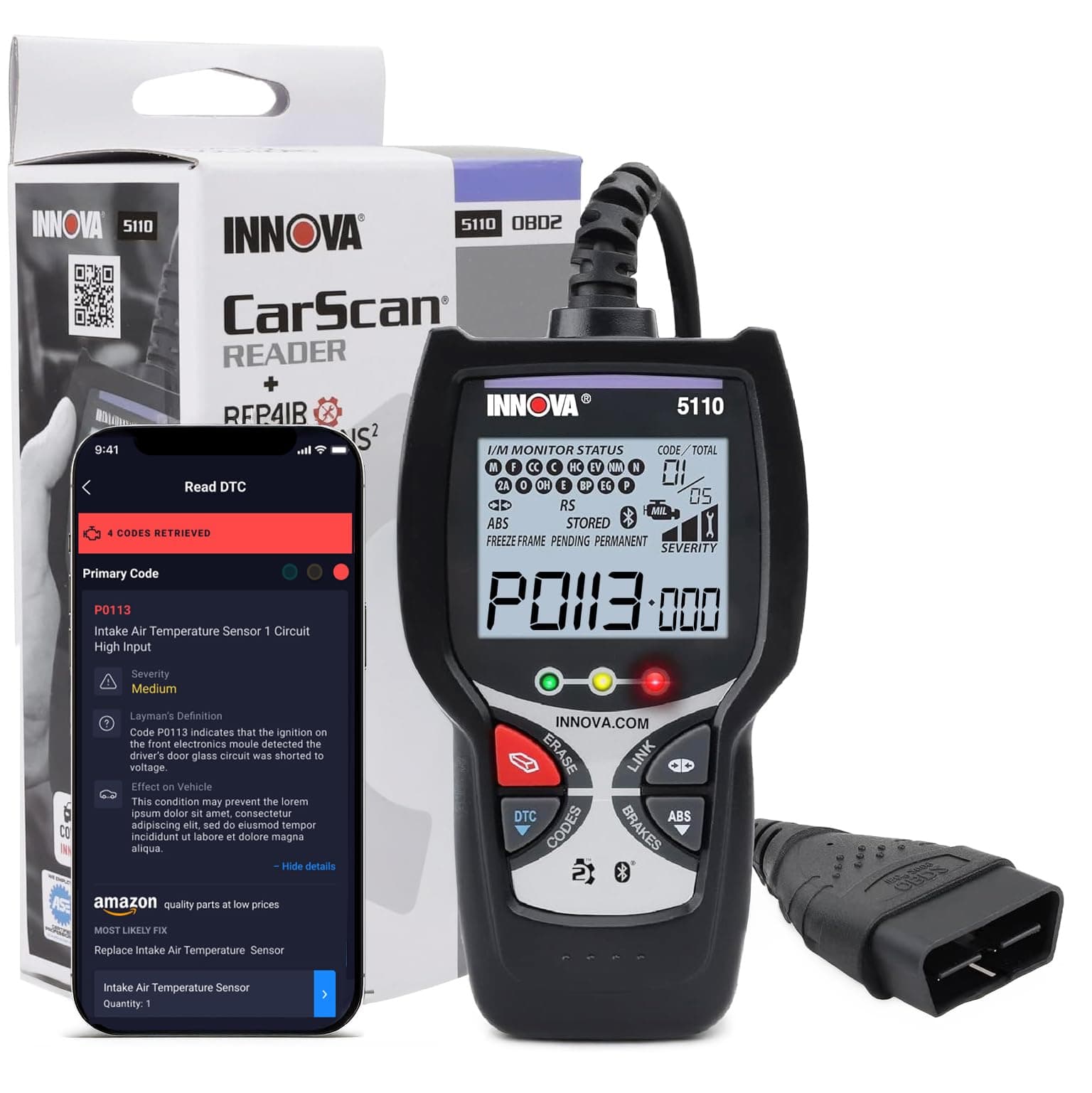 INNOVA 5110 Check Engine Code Reader - Super Simple Car Scanner for All Levels - Works on Most 1996 & Newer OBDII Cars