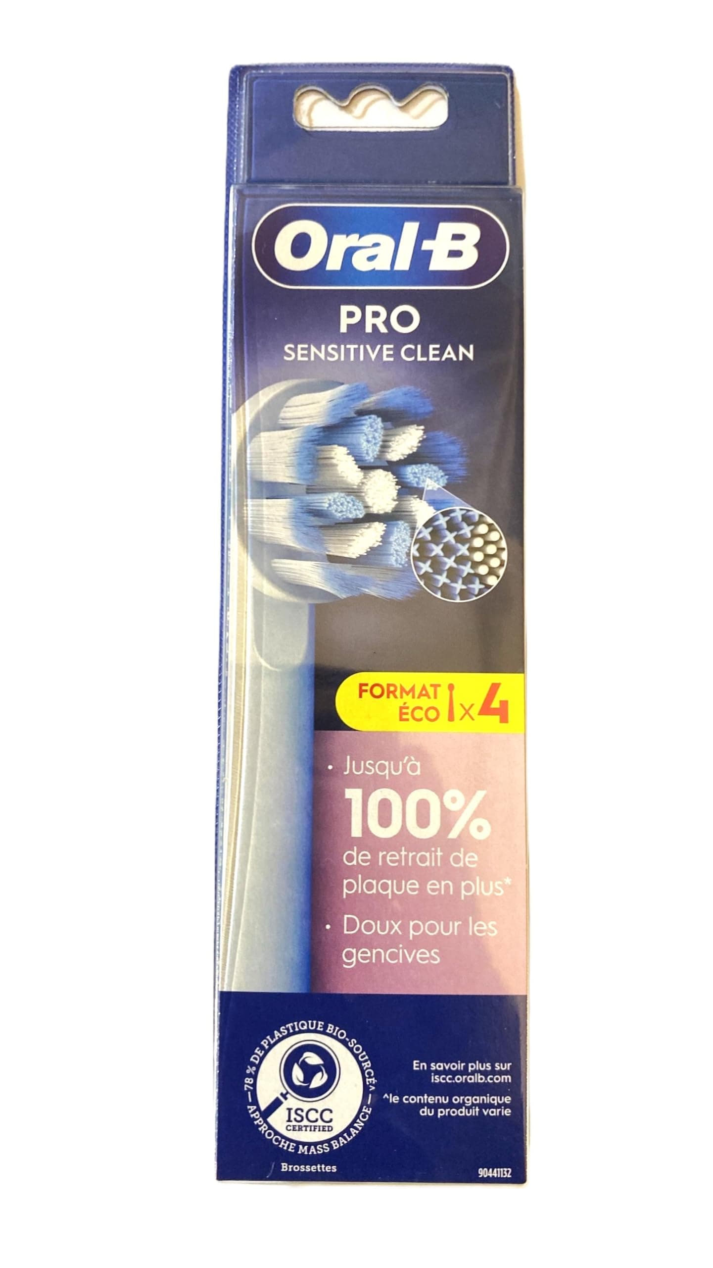 Oral-B Pro Sensitive Clean Replacement Brush Heads, Pack of 4, Extra Soft Bristles, Compatible with Oral-B Electric Toothbrush Handles (International Version)