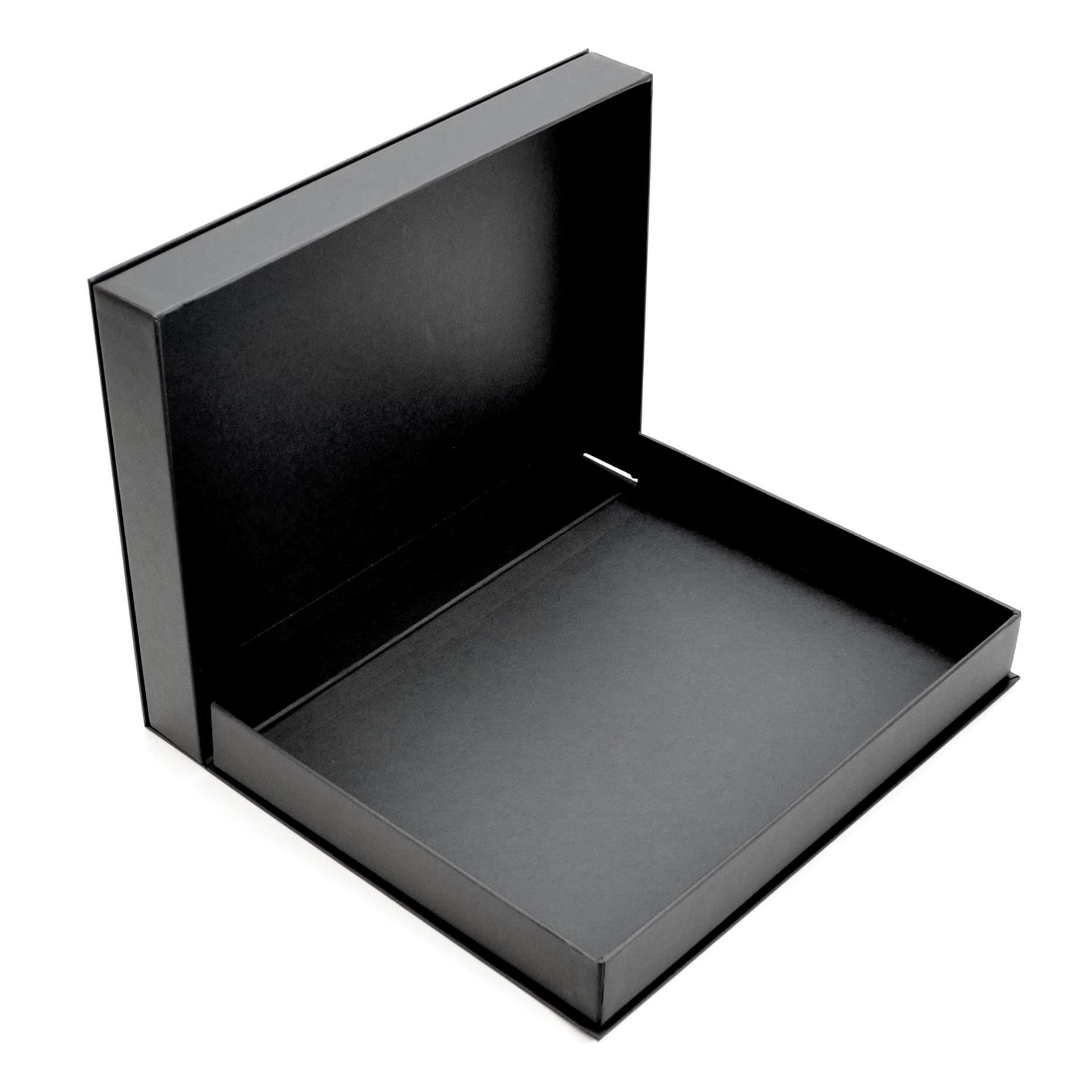 GraphicPro Presentation Display Print Box Black Buckram Archival White Lining A2 600mm x 455mm 37mm Deep Pack of 3