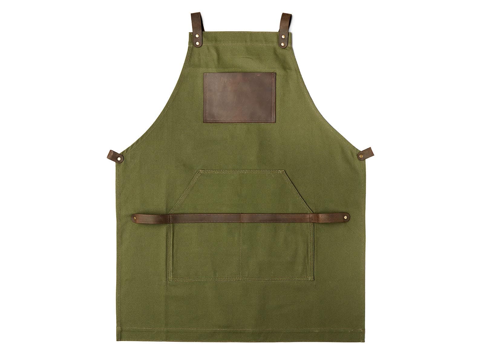 Work Apron in Non-Waxed Canvas with Cross Straps Adjustable