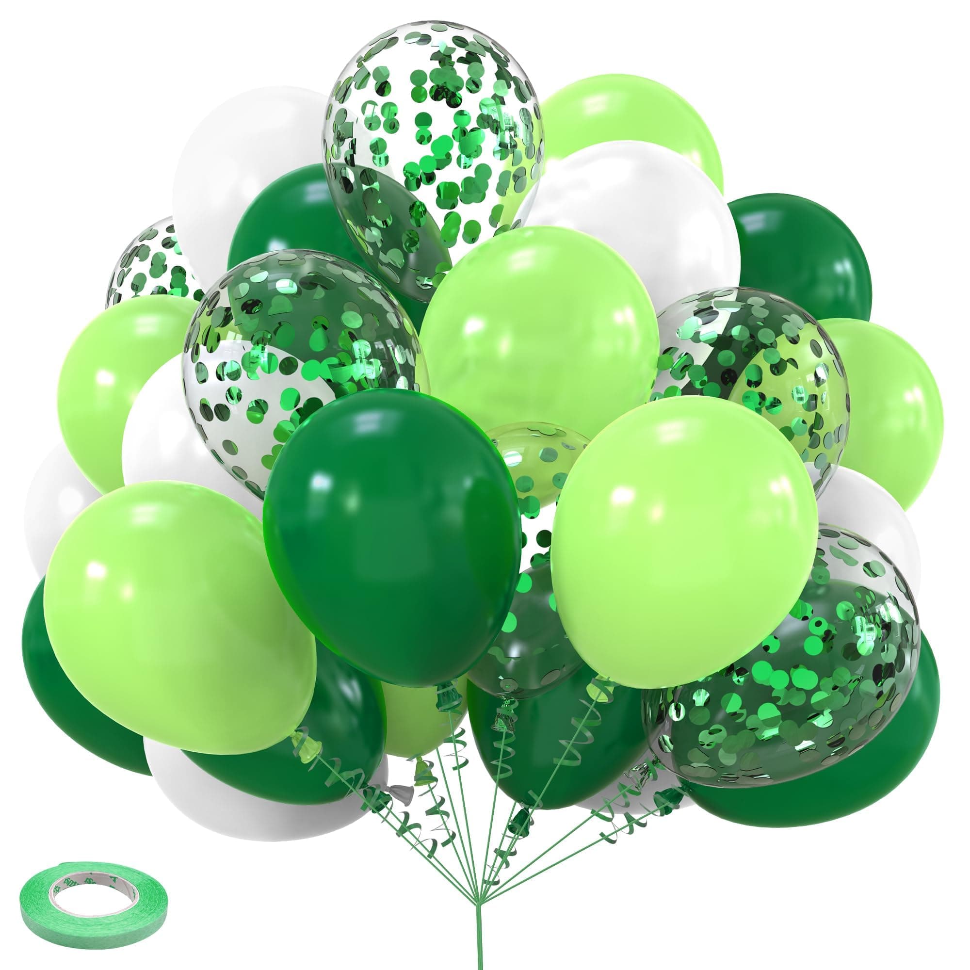 Green White Balloons