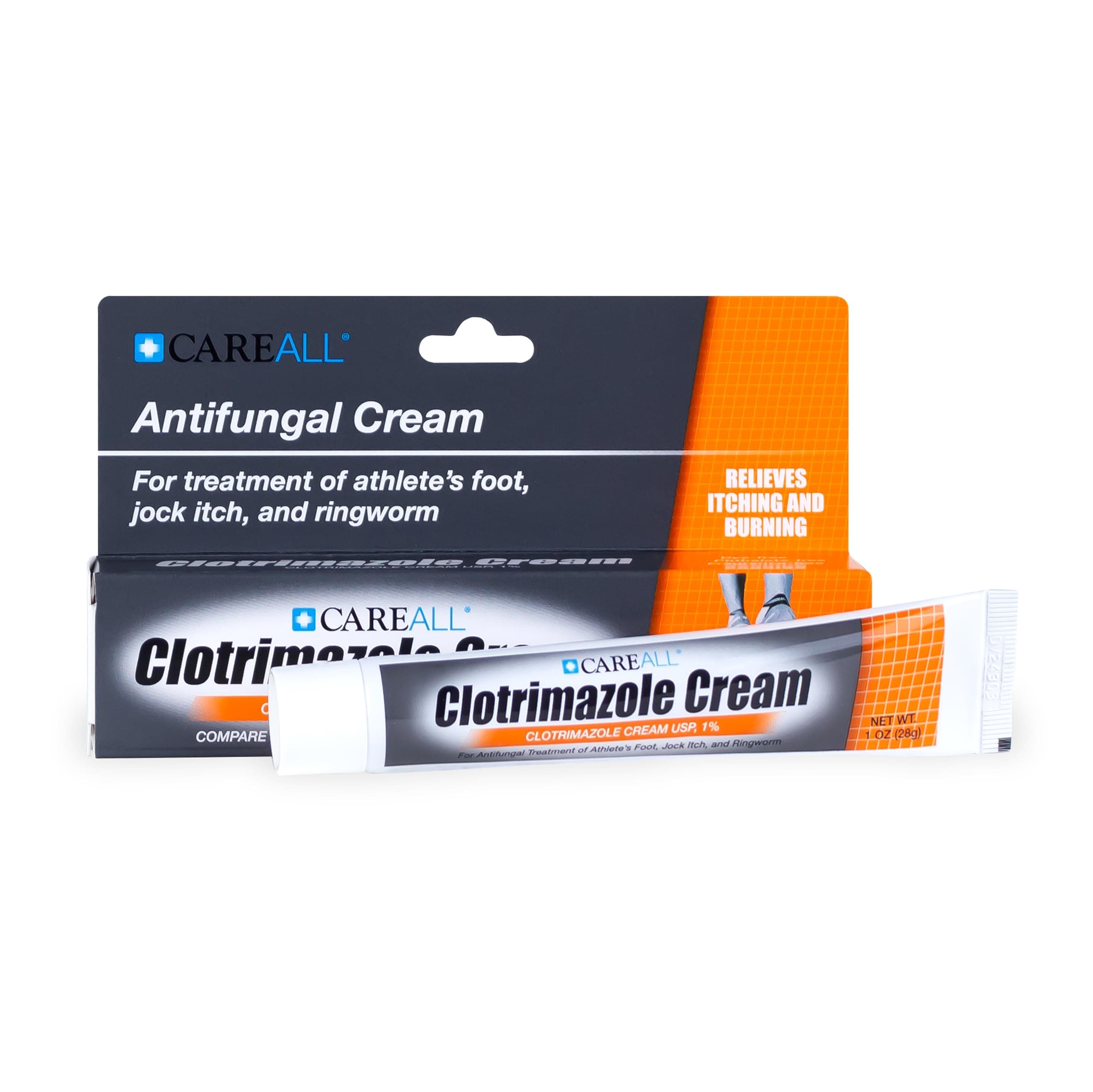 Clotrimazole Antifungal Cream 1% USP 1.0 oz., Cures Most Athlete’s Foot, Jock Itch and Ringworm, Sooths and Relieves Itching, Burning and Cracking from These Conditions
