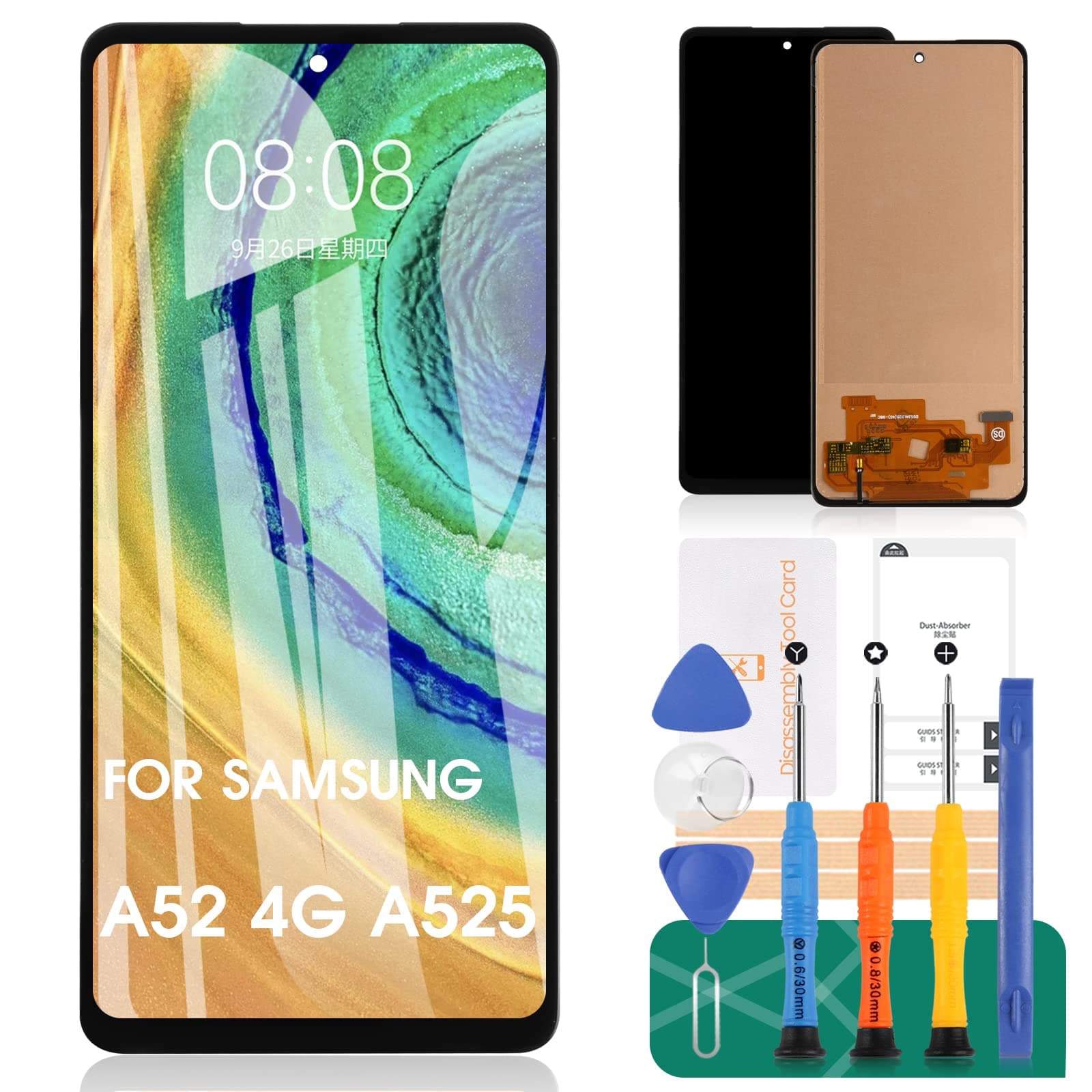 TFT for Samsung A52 Screen Replacement for Samsung Galaxy A52 LCD Display for Galaxy A52 Digitizer SM-A525F SM-A525M Touch Screen Assembly Repair Parts(NOT for A52 5G,NOT AMOLED)