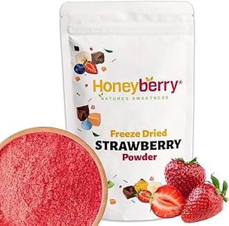 Freeze Dried Strawberry Powder 250g - Finely Milled Fruit Powder - 100% Pure and Natural, No Added Sugar or Preservatives Dehydrated Strawberry Powder for Baking, Smoothies, Desserts and Icing