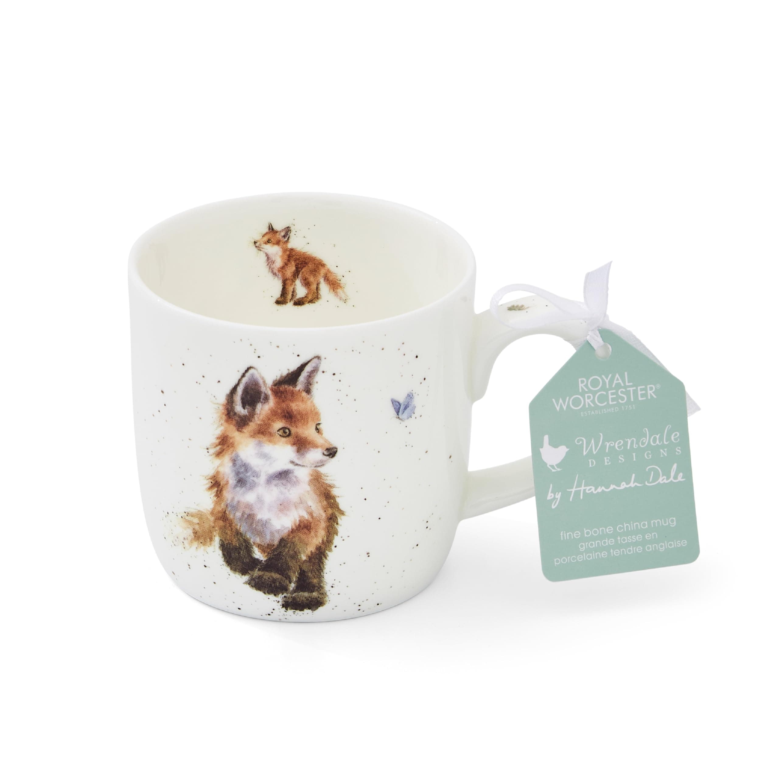 Wrendale Born to Be Wild Fox Ceramic Mug, White
