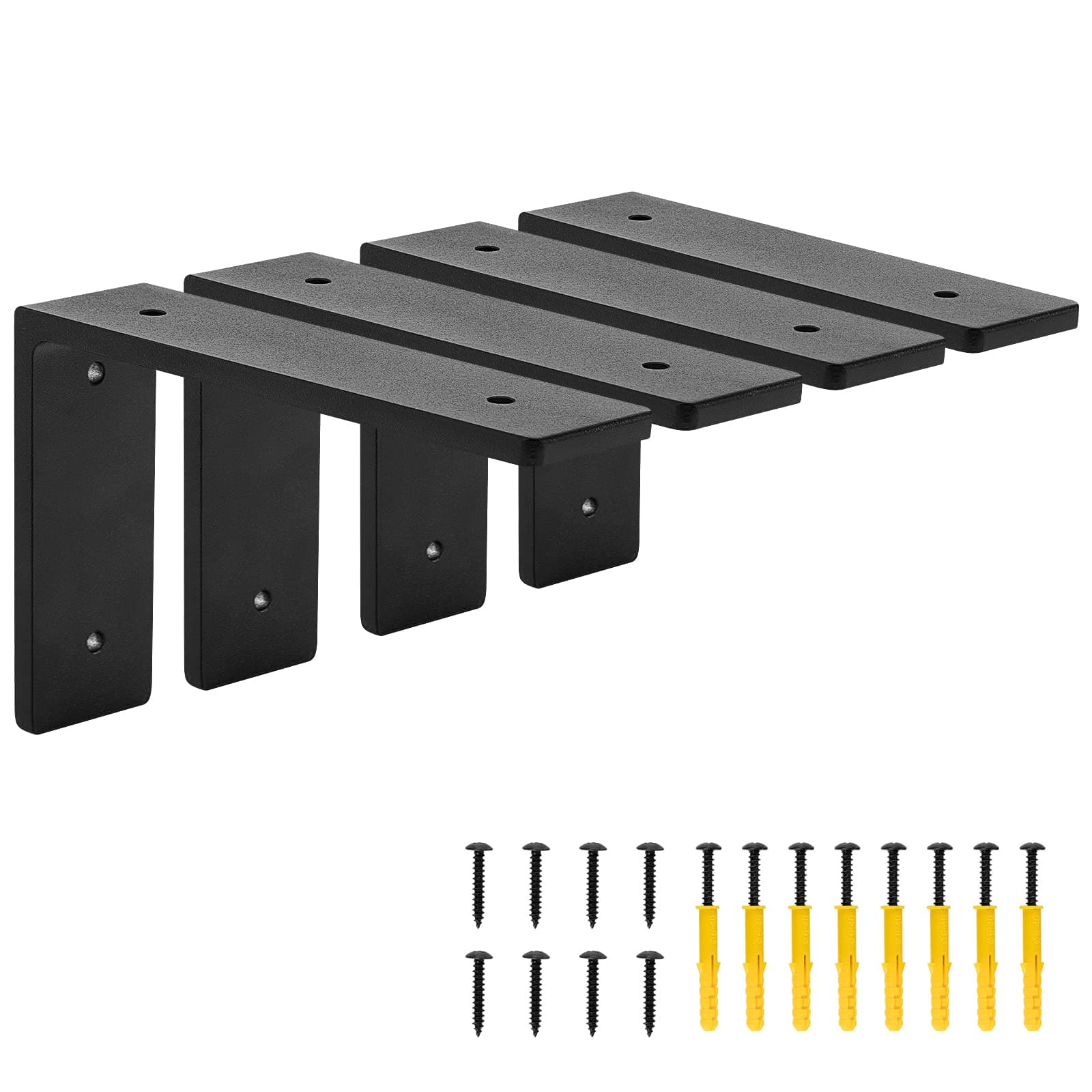 6"x 4"Shelf Brackets,L Shelf Brackets, die-cast Formation, Vertical Angle, Premium Alloy Metal Heavy Duty Shelf Bracket, high Strength Mounting Hardware Included, Corner Brace Joint,Pack of 4