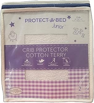 Protect-A-Bed, Junior Cotton Terry Crib Mattress Protector, Waterproof, 5-Sided, Crib Size - 28” x 52” x 6”