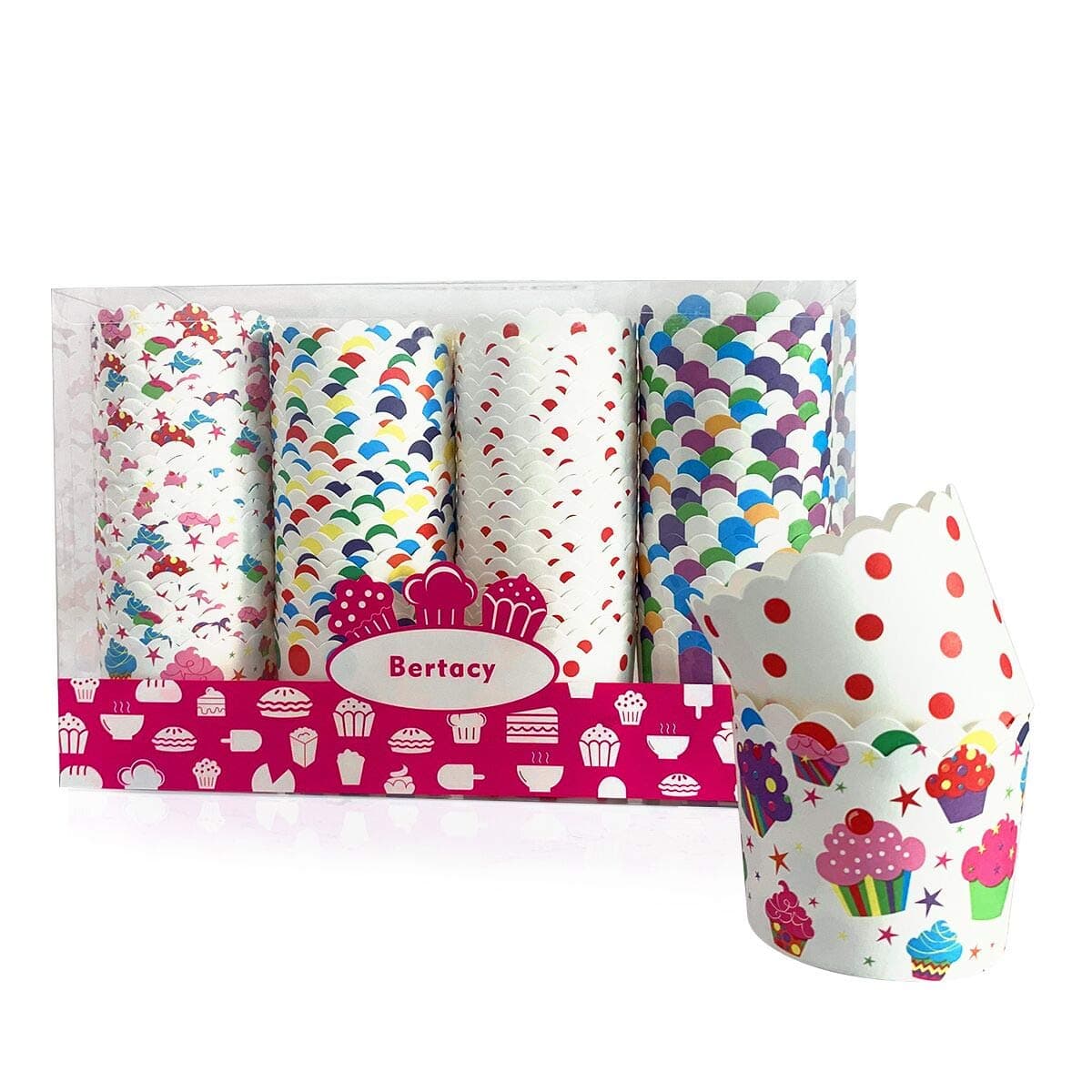 100-Pack Disposable Wrappers Large Paper Cake Baking Cup Cupcake Muffin Cases Birthday Party Decoration