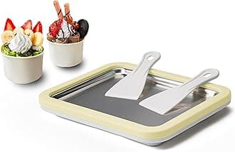 Ice Cream Roll Maker Rolled Ice Cream Machine, Sweet Spot Pan, Instant Cold Plate, Ideal for Making Rolled Ice Cream Soft Serve Slushies Frozen Yogurt Sorbet and Gelato (Yellow)