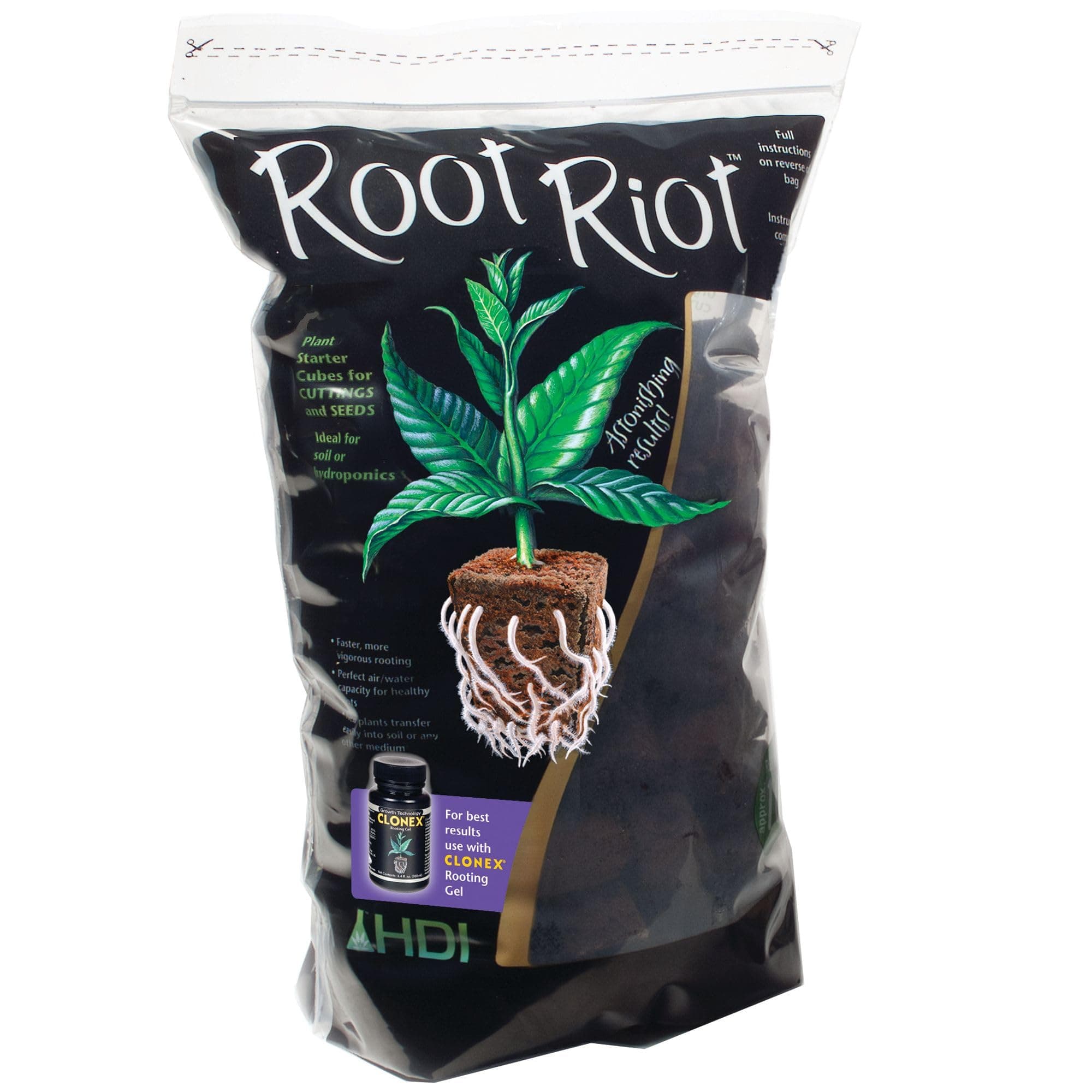 Root Riot Plant Starter Cubes Made from Sphagnum Peat Moss. Ideal for Cuttings and Seeds, Designed to Support Robust Root Development - 100 Cubes