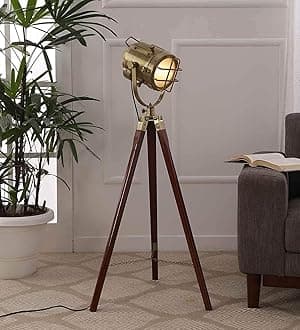 Decorative Antique Tripod Floor Lamp for Living Room