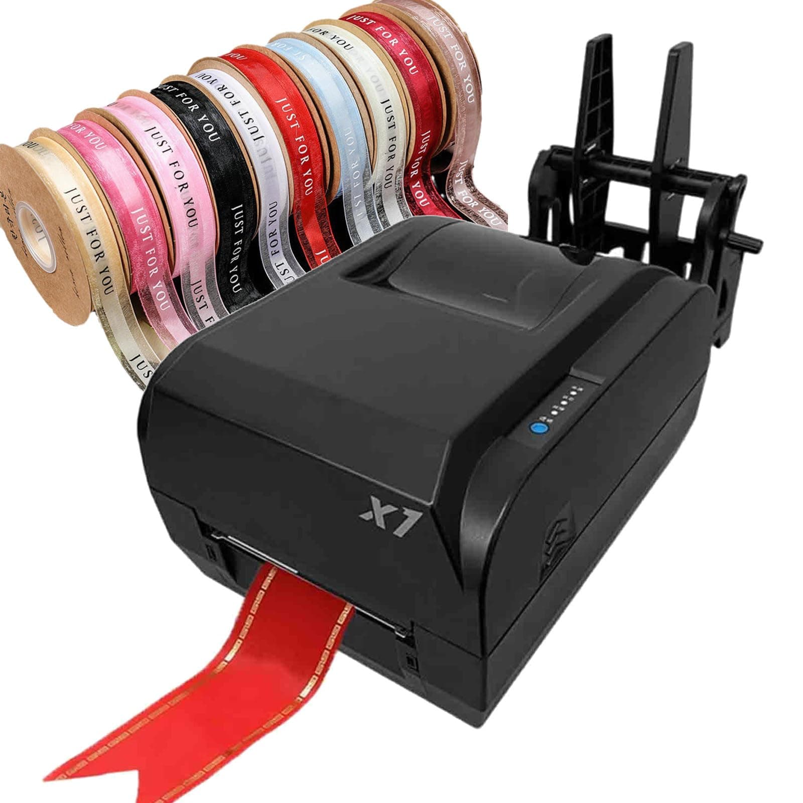 Satin Ribbon Printing Machine Digital Ribbon Printer, Label Printer Foil Stamping Printing Machine for Gift Wrapping, Supports 50+ Languages for Christmas Party,singlerow