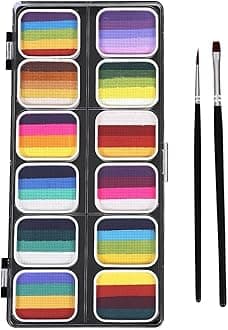 Face Body Paint Kit 12 Water based Paints for Festival Performances Washable