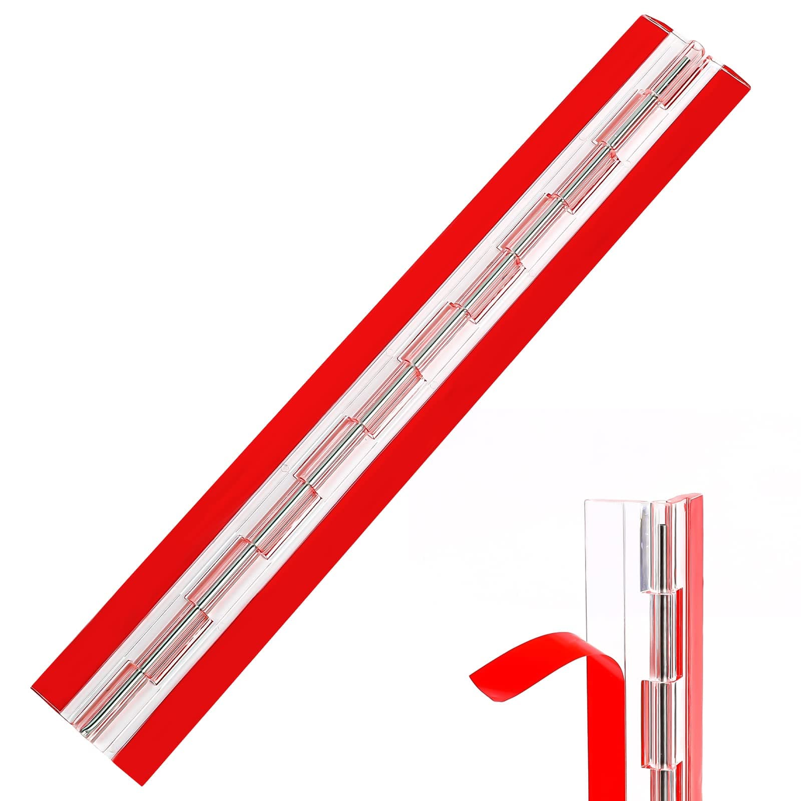 Self-Adhesive Acrylic Hinge Plastic Clear Continuous Piano Hinges 12 inch Folding Hinge Tools for Aquarium Lid Cabinet Box DIY Display 300x45 mm