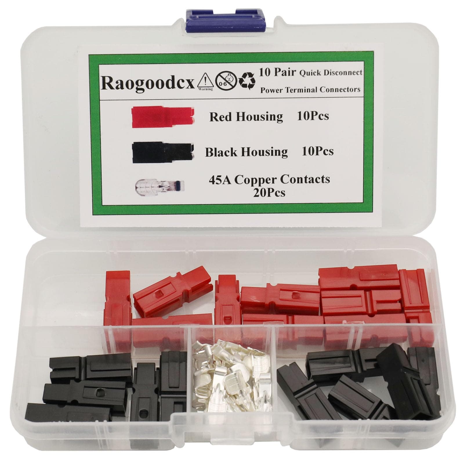 10 Pair Quick Disconnect 45AMP 600V Power Connector Battery Plug+terminals Red Black